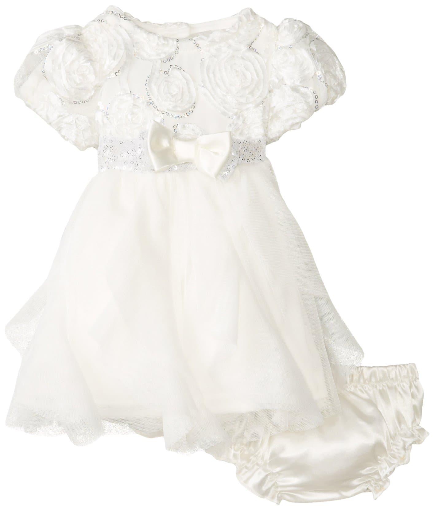 Nannette Baby-Girls Infant 2 Piece Sequin Rosette Dress Set