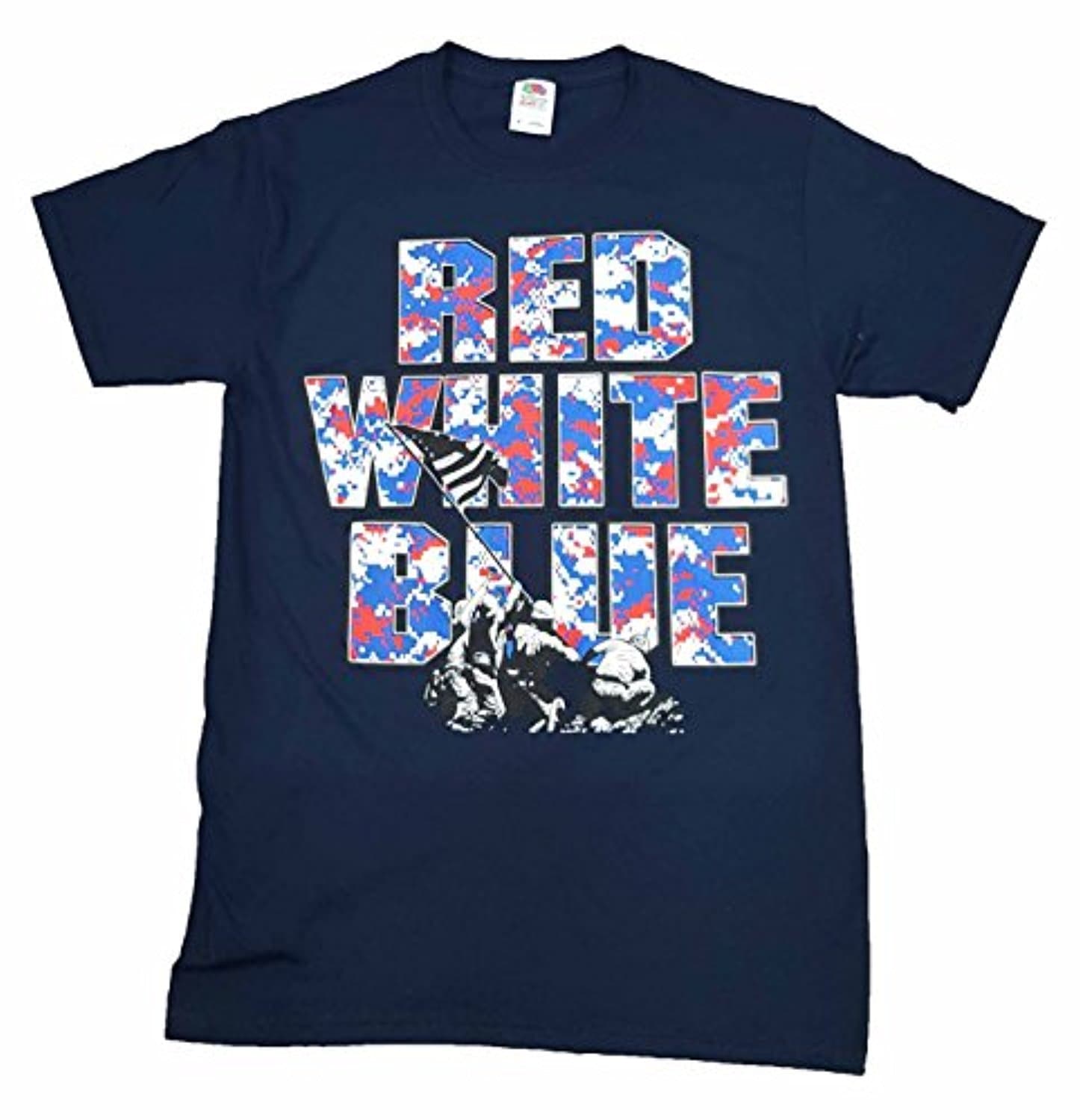 TTEOGPE American Flag Red White & Blue Digi Camo Graphic T-Shirt XX-Large