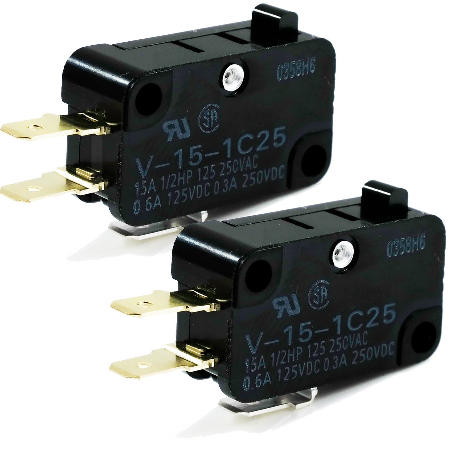 OmronMicro Limit Switch V-15-1C25 15A 125/250VAC #E66D (Pack of 2)