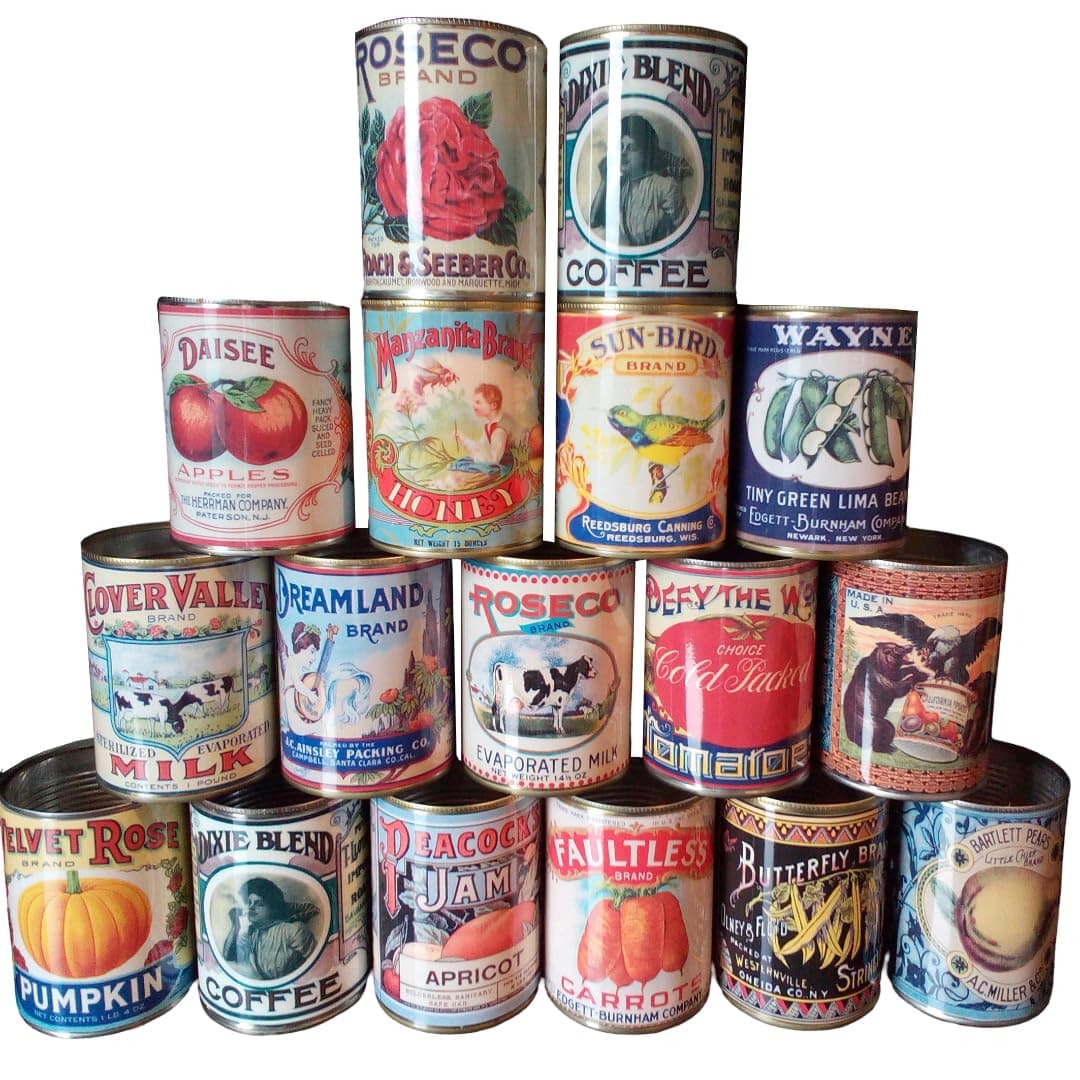 Replica Retro Vintage Large Tin Cans storage cutlery tidy holder caddie