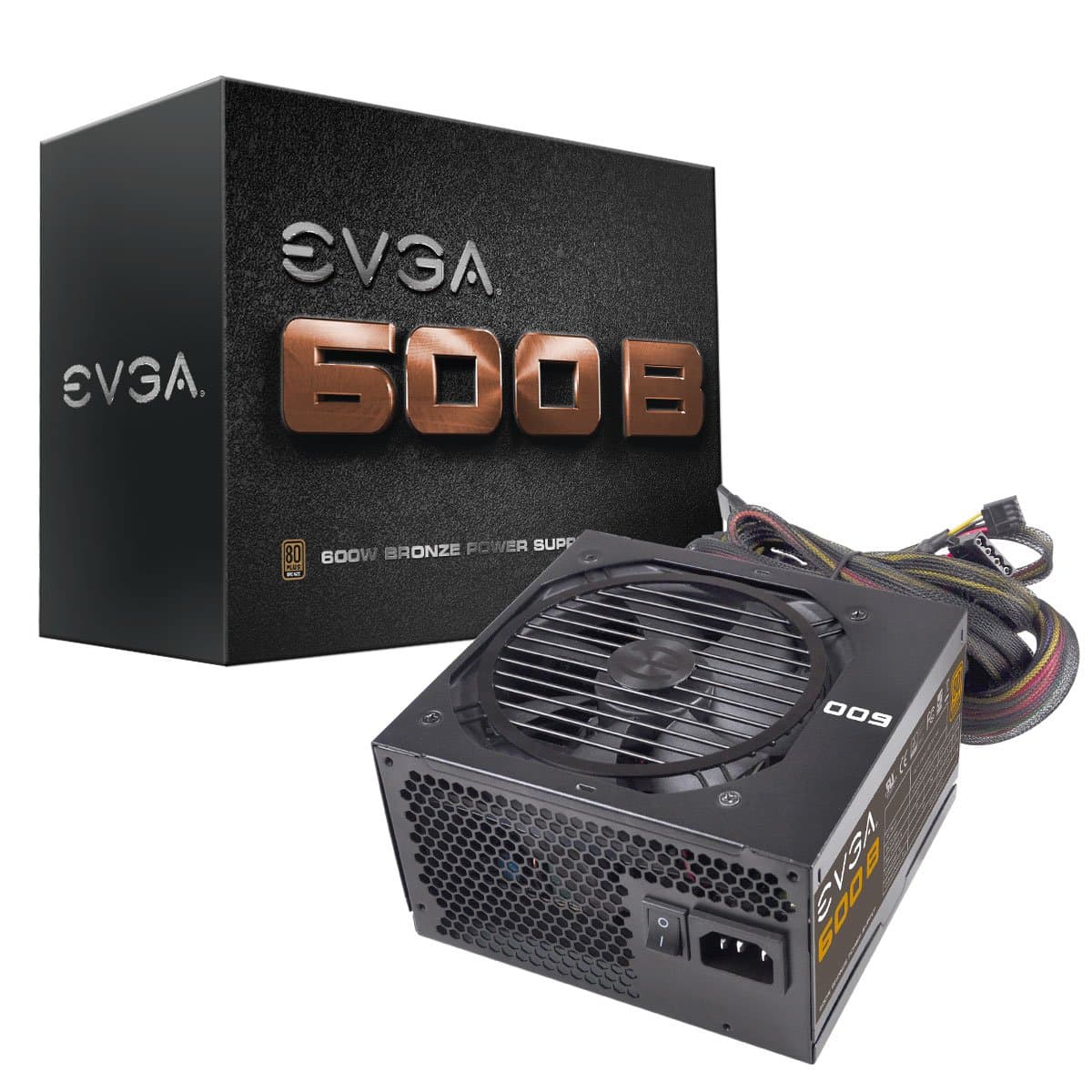 EVGA 600 B1, 80+ Bronze 600W, 3 Year Warranty, Includes Free Power On Self Tester, Power Supply 100-B1-0600-KR