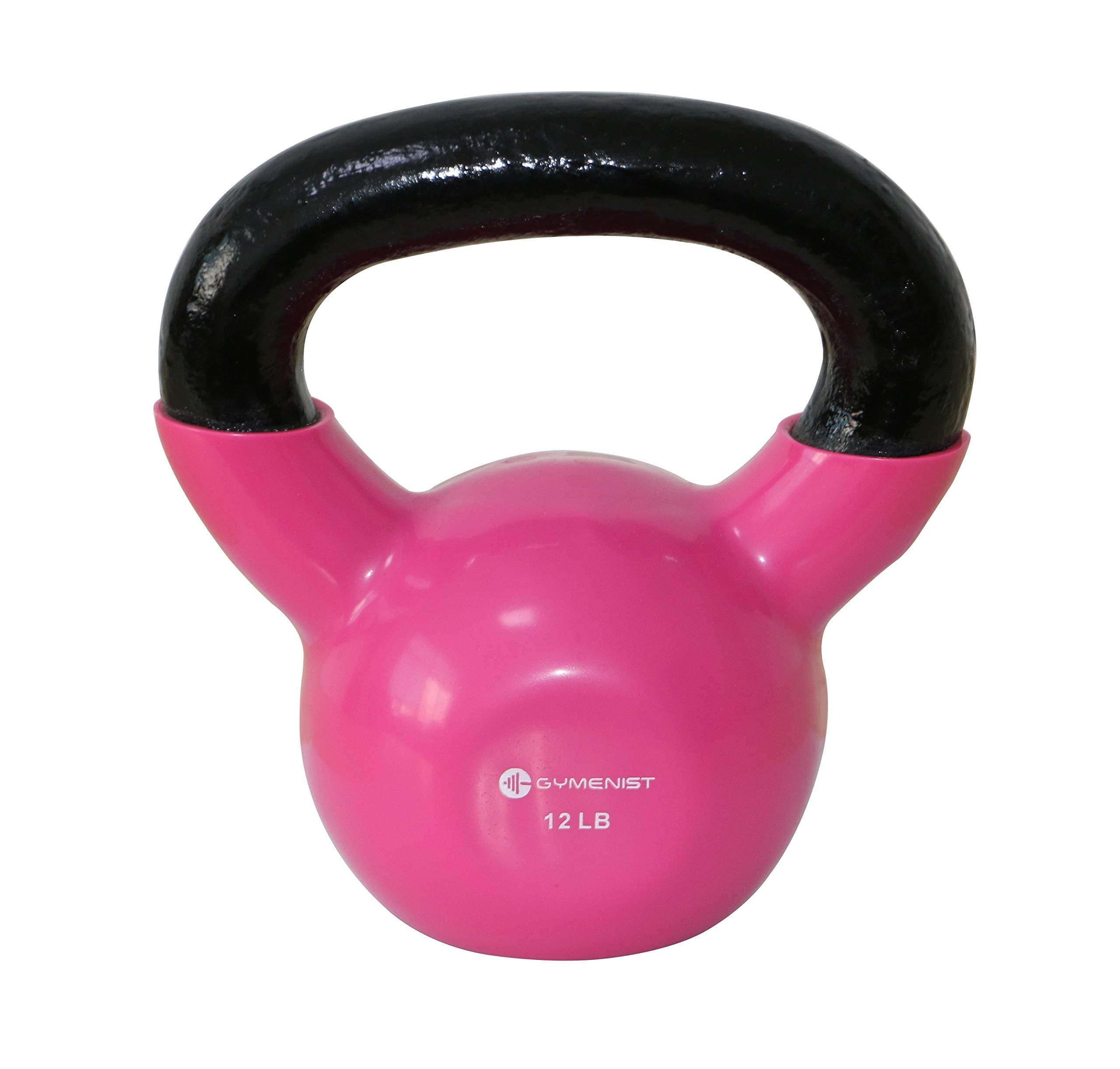 GYMENIST Iron Exercise Kettlebell, Vinyl Coated, Fitness Body Workout Equipment Kettle Bell, Choose Your Weight Size