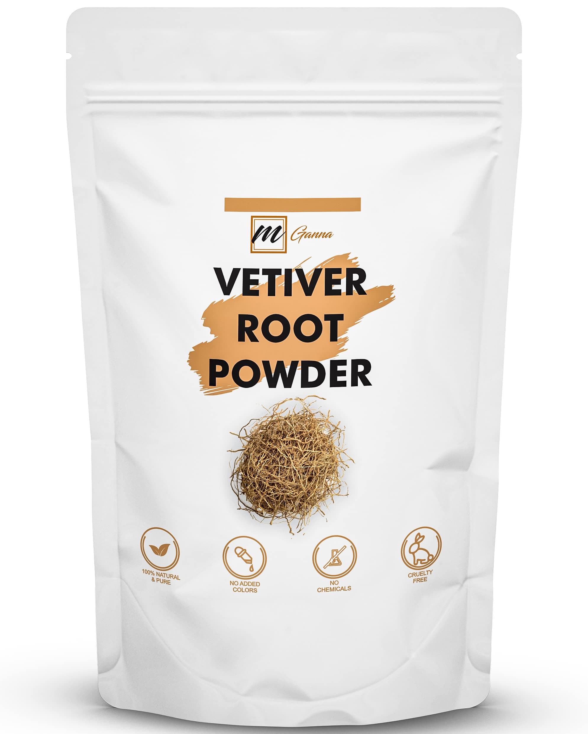 mGanna 100% Natural Vetiver/Vetiveria Zizanioides/Khus Root Powder for Ayurvedic, Herbal, and Cosmetic Formulations 227 GMS / 0.5 LBS