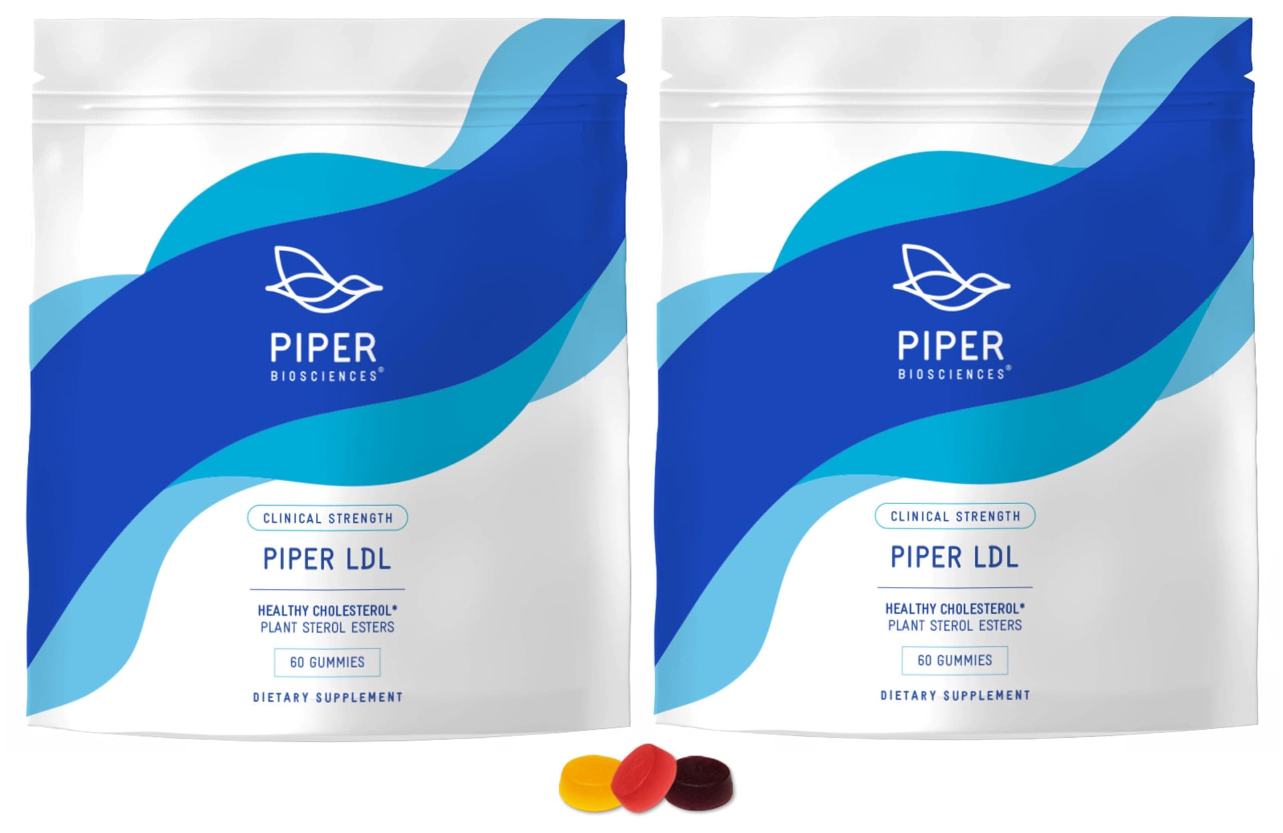 Piper Biosciences Clinically Effective Cholesterol Bubbles Containing Plant Sterols (120 Elbows): Two Packs of 60 Gummies Each, 2280g Plant Sterol Esters per d