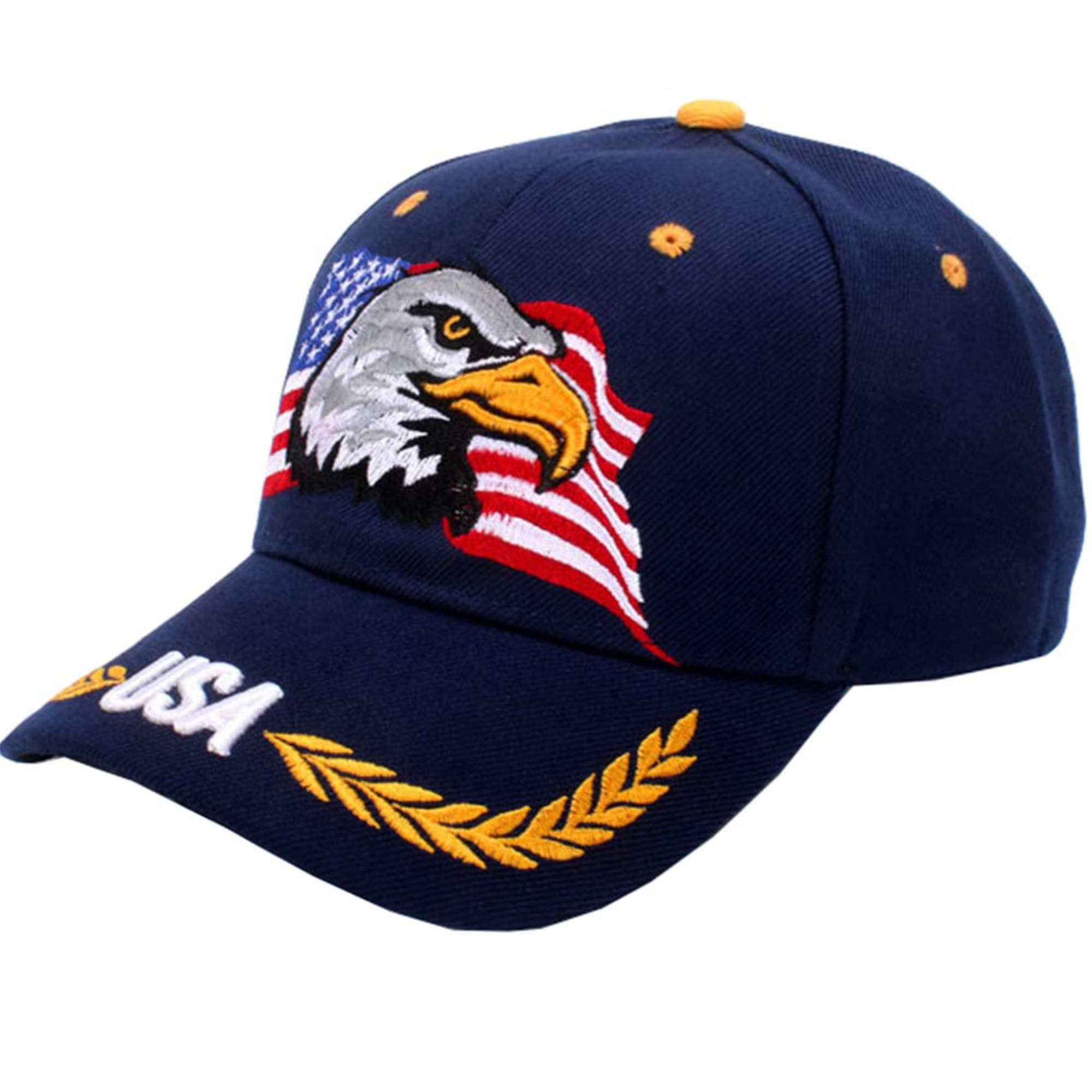 USA-Flag Eagles-Hat American Baseball-Cap Embroidered Base-Ball Dad Hat Cap for Men Women