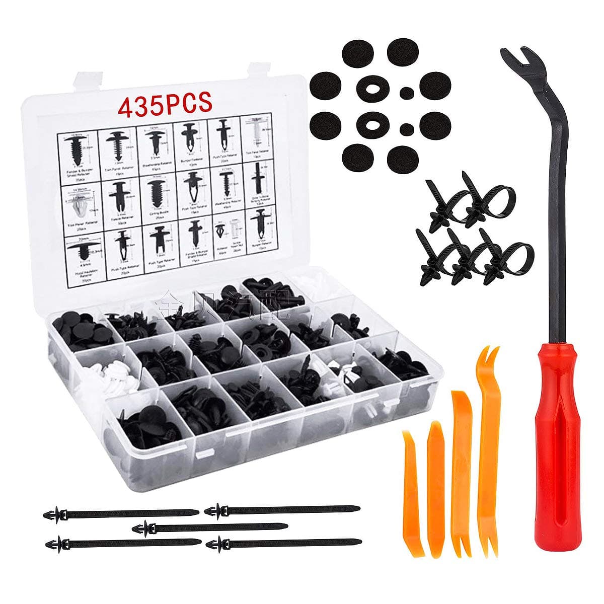 Car Retainer Clips Plastic Fasteners Kit 435 Pcs Nylon Clips Trim Clips Push Retainers Plastic Rivet Panel Body Interior Assortment Set