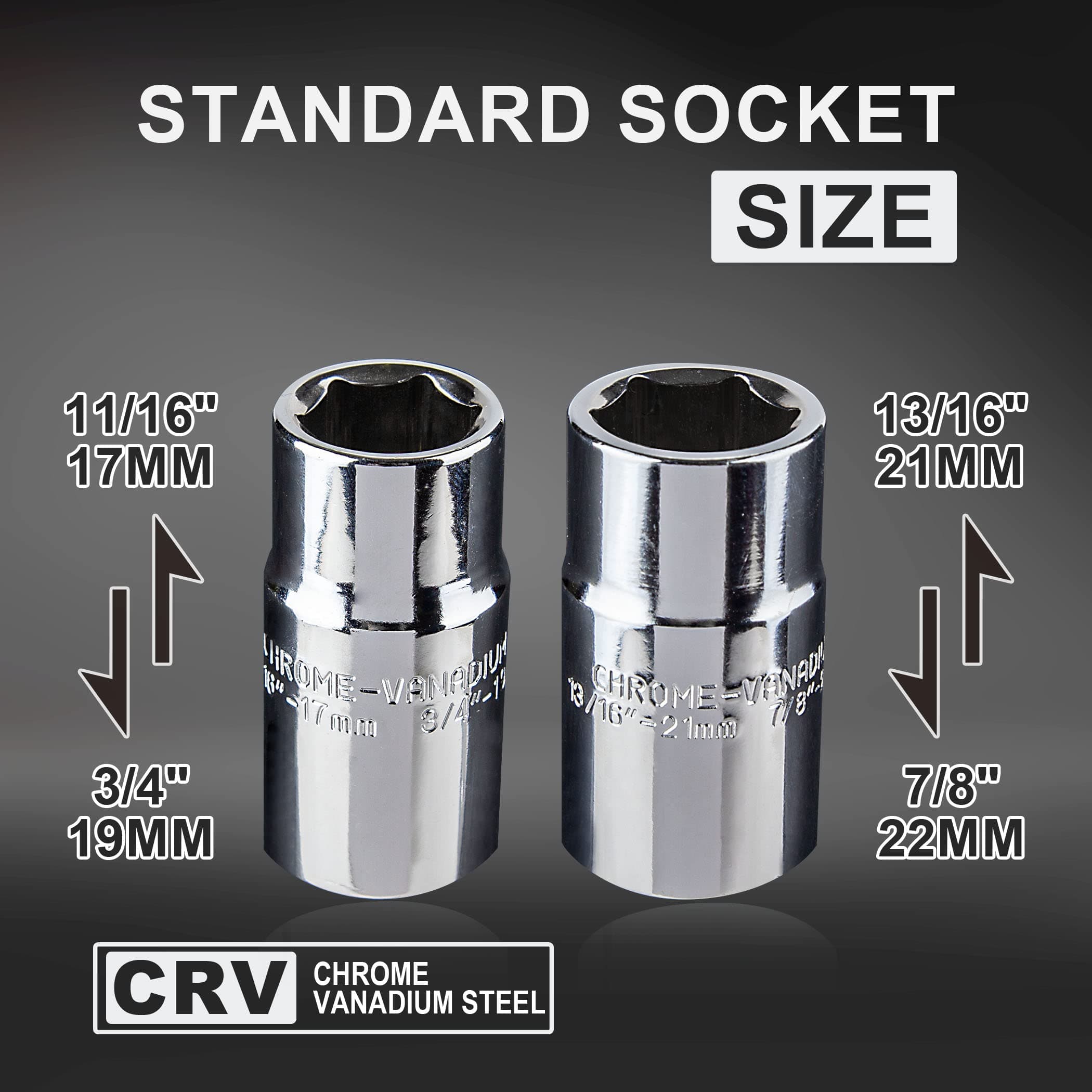 Cartman Telescoping Lug Wrench, Wheel Wrench - Standard CR-V Socket (17/19, 21/22mm)