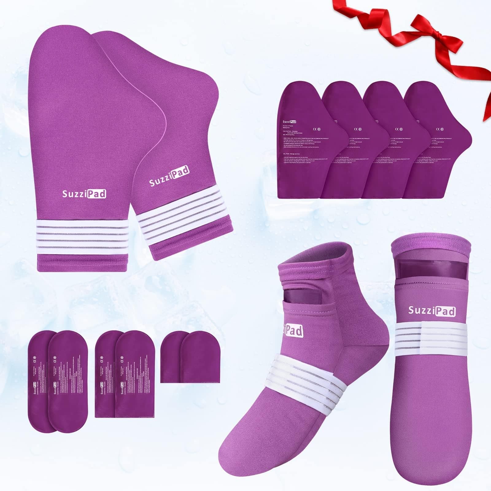 SuzziPad Foot Ice Pack Cold Socks & Cold Gloves for Chemotherapy Neuropathy, ...