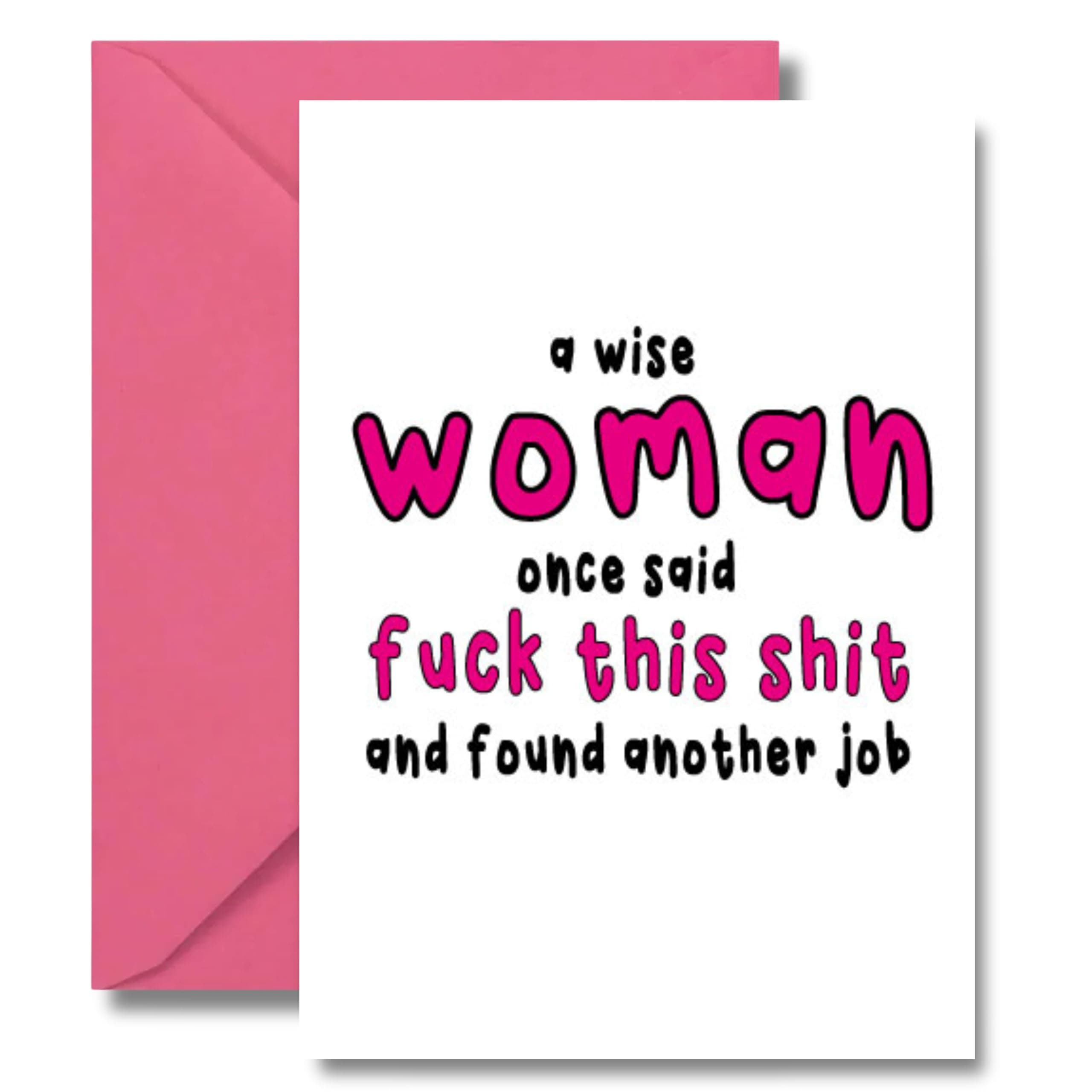 Funny Leaving Card for Women, Adult Humour, New Job, Office Banter, Rude Farewell, Work Colleague Goodbye, Hysterical Co-Worker Send-Off N25
