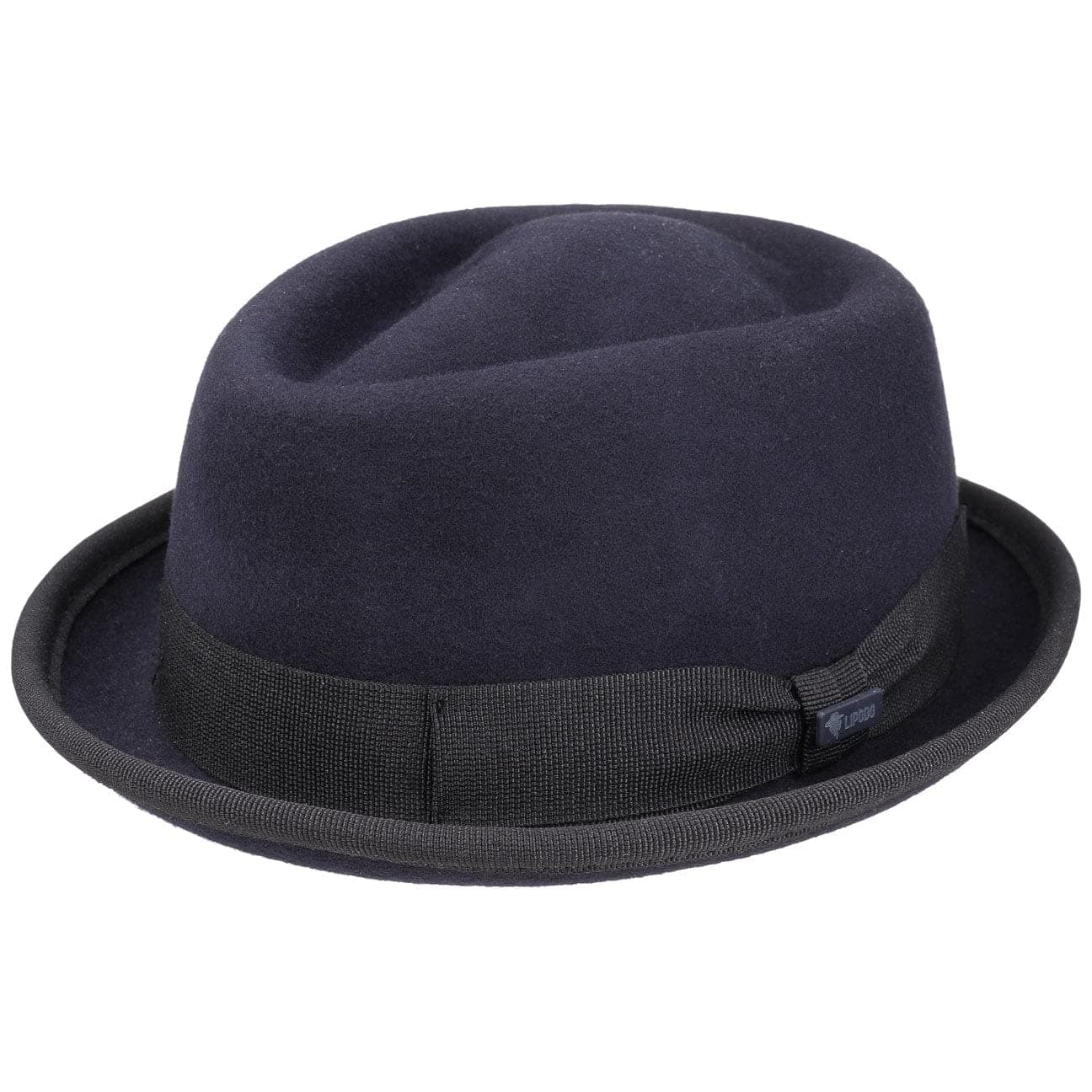 Lipodo Gratus Pork Pie Felt Hat Women/Men Navy 7 1/4-7 3/8