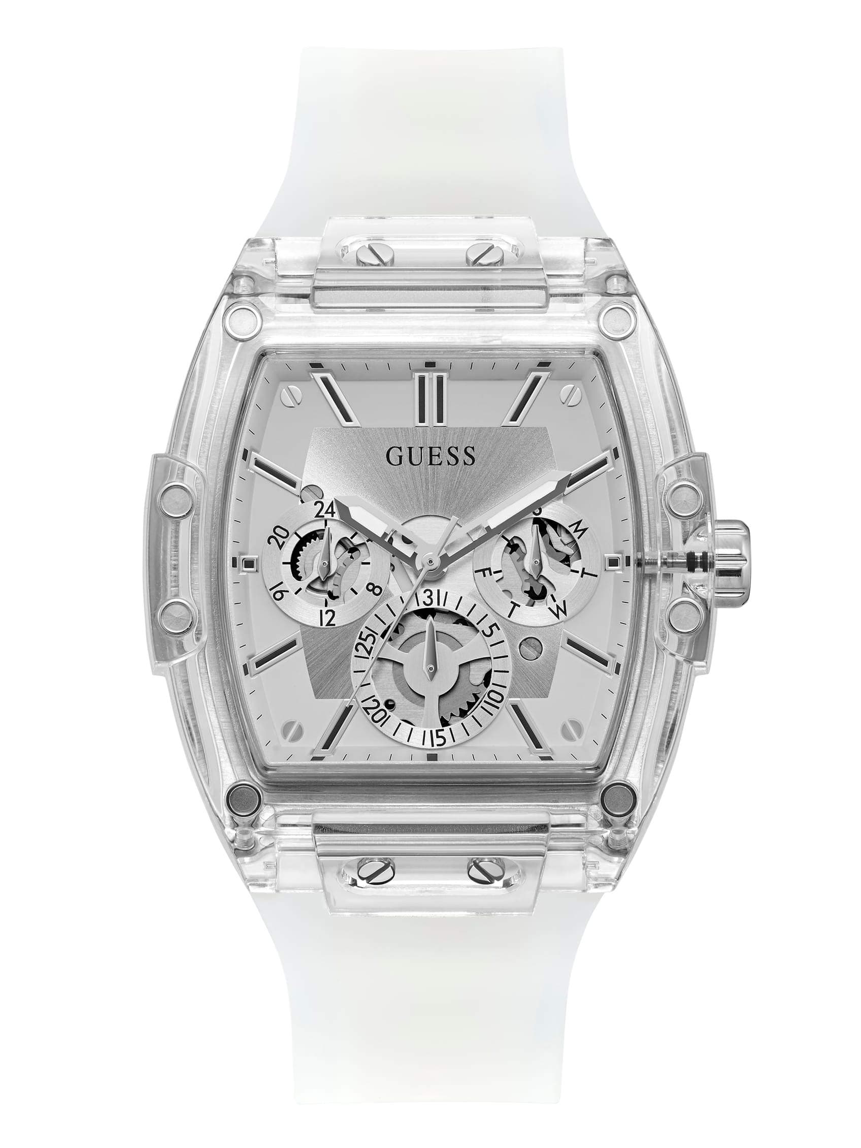 Guess Watch PHOENIX GW0203G1 Men's Silver Wristwatch, white