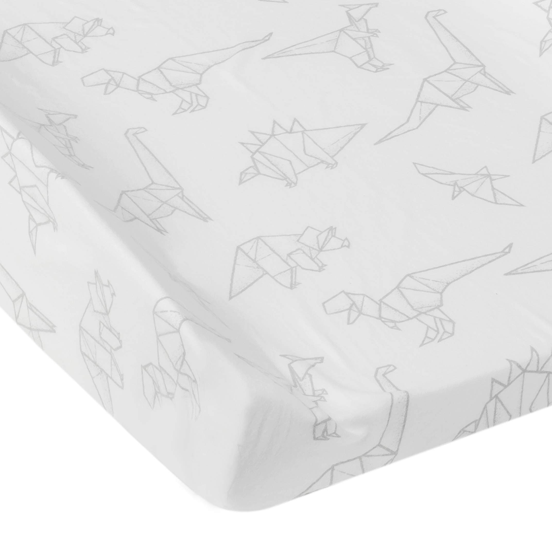 Changing Pad Cover - Grey Dinosaurs -100% Jersey Cotton - Fits Standard Changing Pads