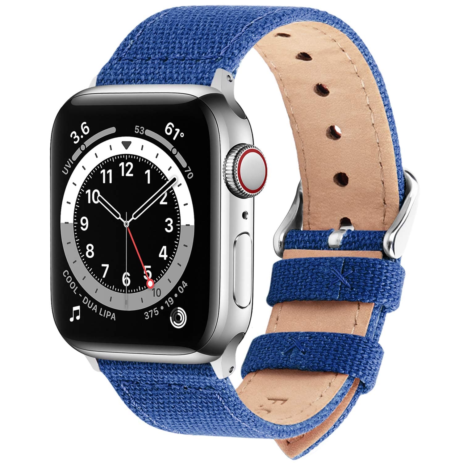Fullmosa 8 Colors Canvas Apple Watch Strap 42mm 44mm 38mm 40mm, Compatible with Apple Watch Series SE/6/5/4/3/2/1