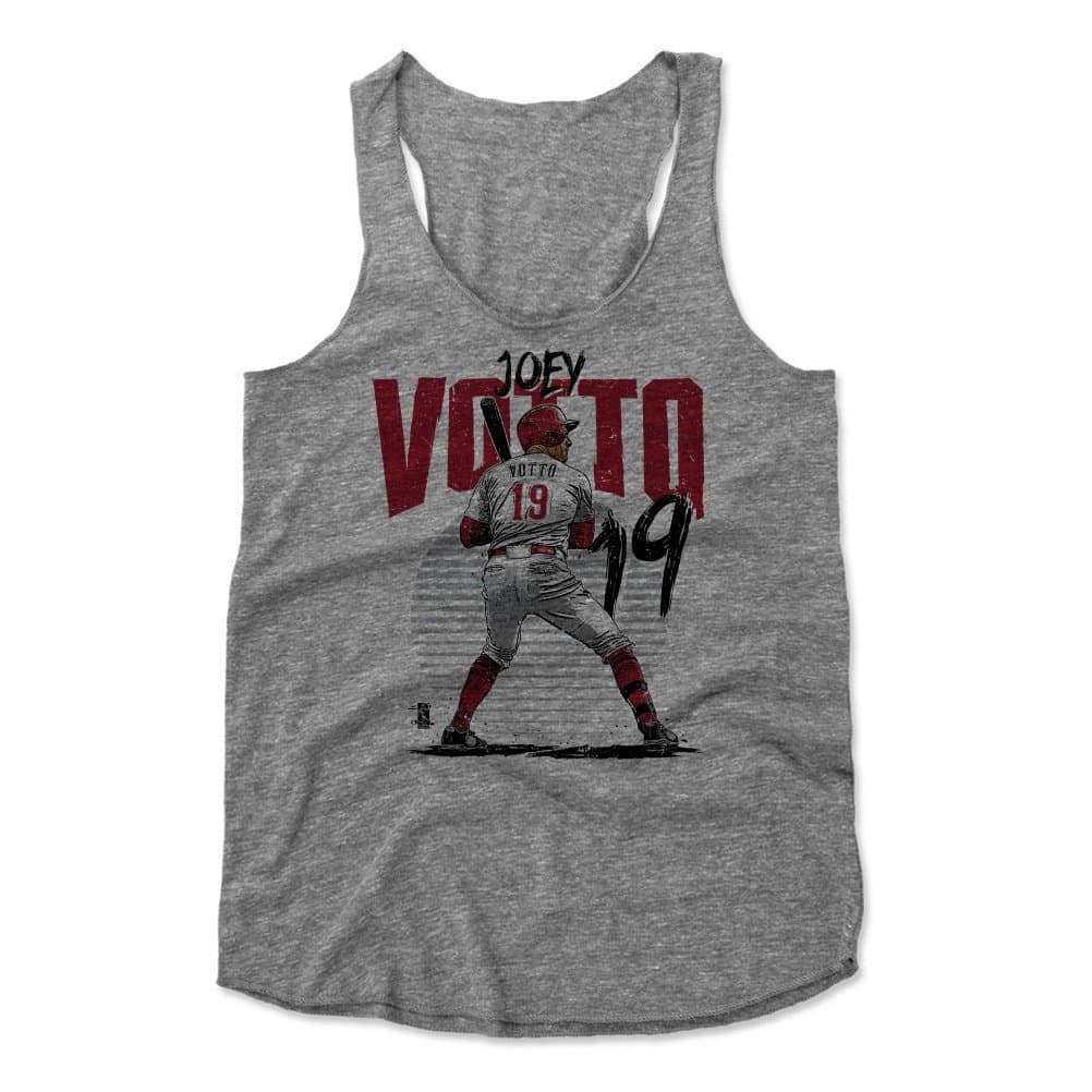 500 LEVELJoey Votto Women's Tank Top Small Heather Gray - Cincinnati Baseball Women's Apparel - Joey Votto Rise R