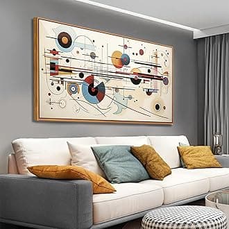 Canvas Wall Art Abstract Aesthetic Geometry Colorful Artwork Wall Decor Framed Wall Art for Living Room Bedroom Bathroom Office Kitchen Can Be Hung Directly 20x40 inch