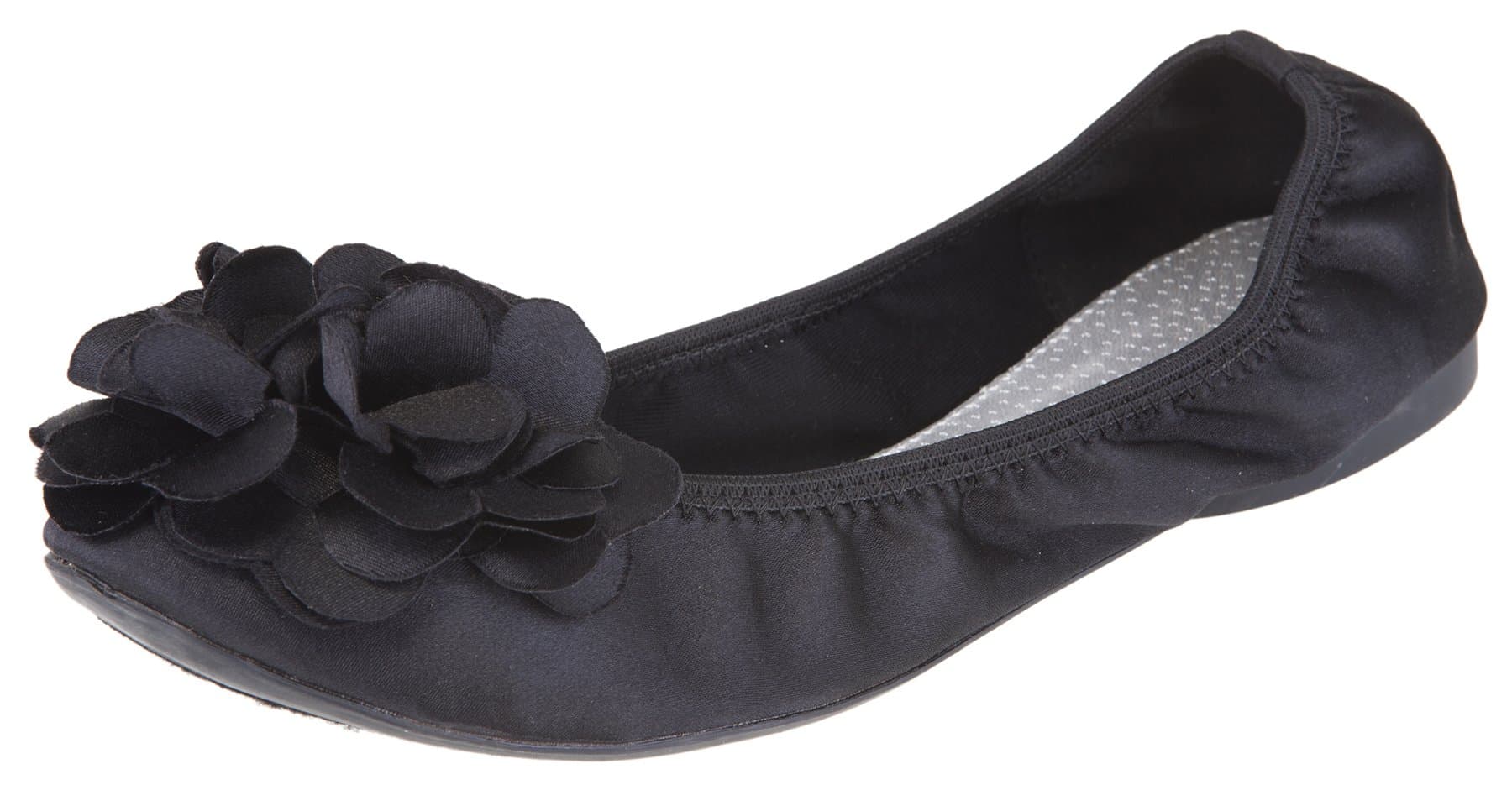Outlandish Shoes Women's Poppy Ballet Flat (7 B(M) US, Black)