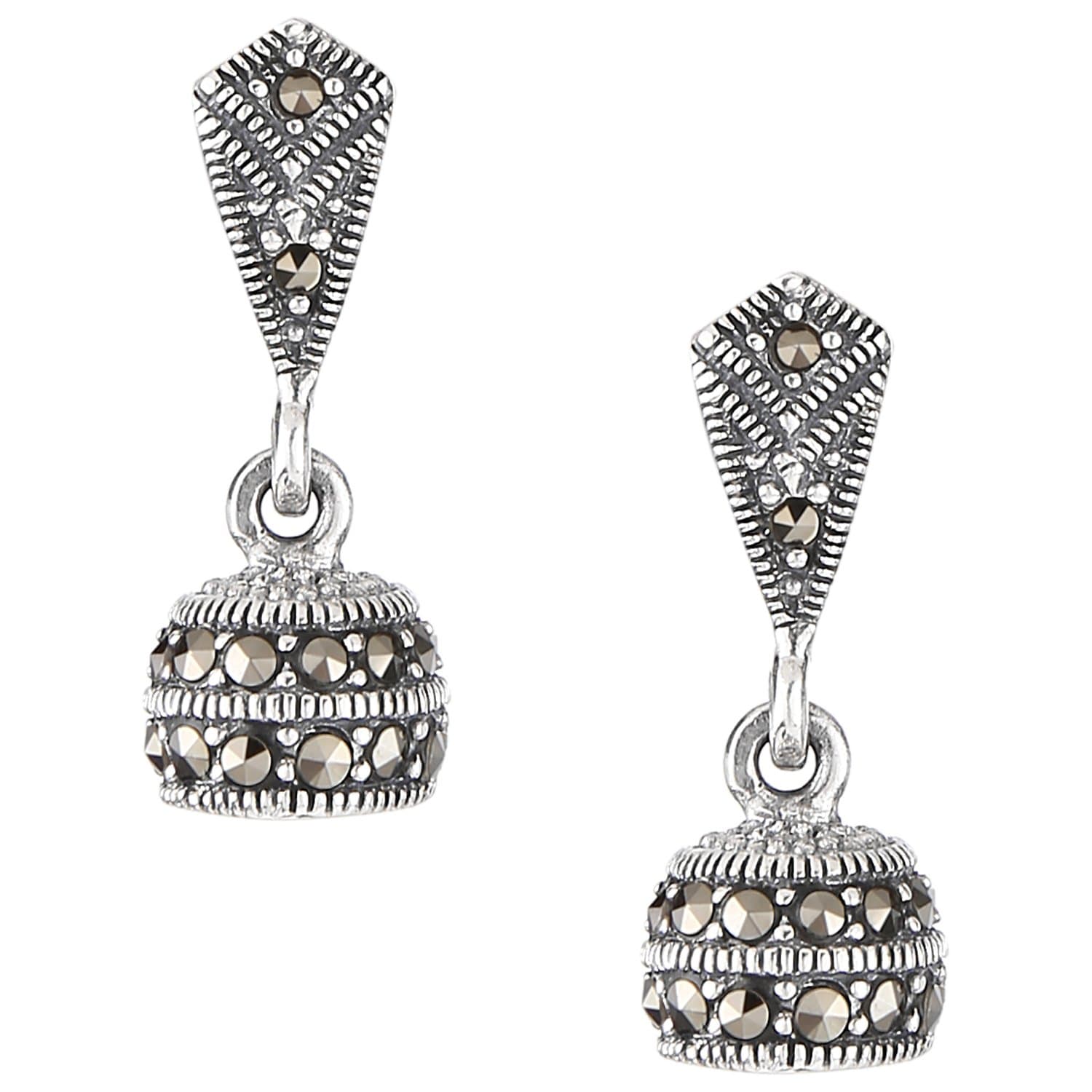 Ananth Jewels 925 Silver with Swarovski Marcasite and Pearls Earrings for Women
