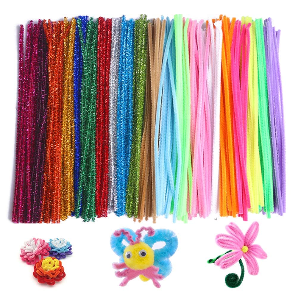 NABLUE Jumbo Pack of 300 Pipe Cleaners Set,Chenille Stems 6 mm x 12 inch Furry Wire Twist Tie in Assorted Colours - for Craft DIY Art Supplies,Party Decoration