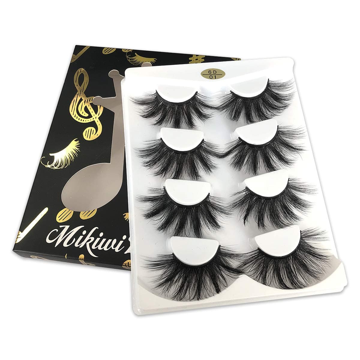 mikiwi 25mm Faux Mink Lashes, 25mm Lashes, 6D Faux mink lashes, Faux Mink Eyelashes, Dramatic Lashes, 25mm Faux Mink Eyelashes (6D4-01)