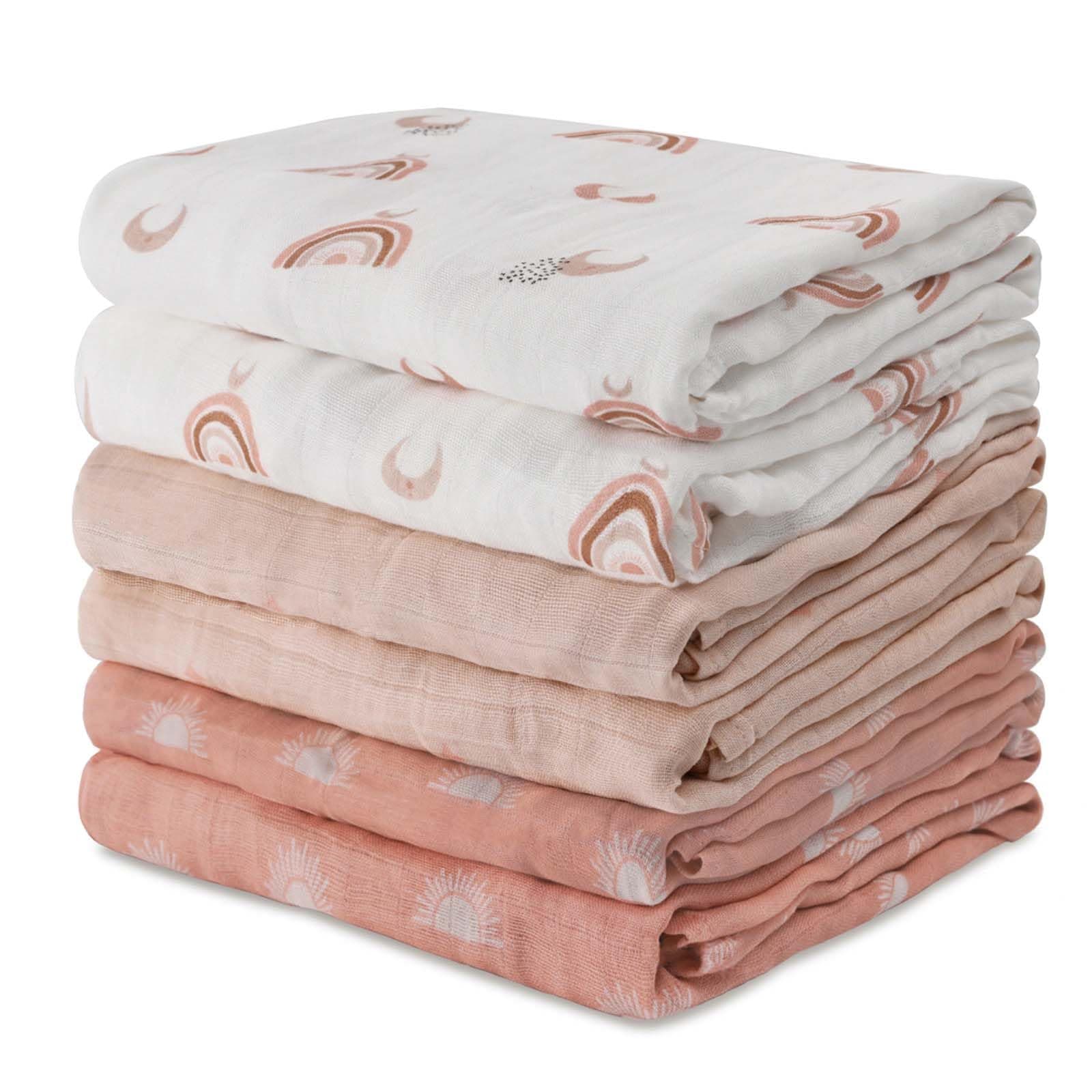 GLLQUEN BABY Receiving Blanket Boy Cotton Muslin Swaddle Blankets Girl Newbor...