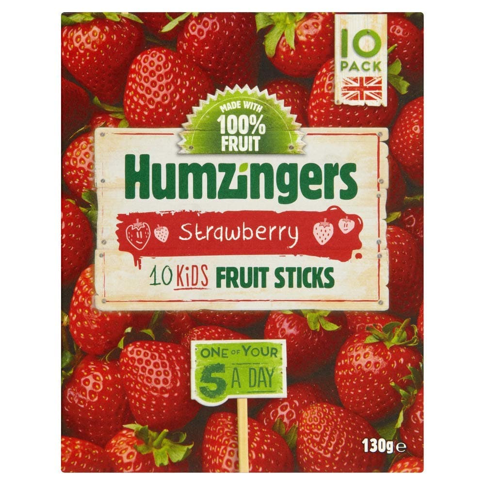Humzingers Strawberry Fruit Sticks, 130 g, Pack of 7