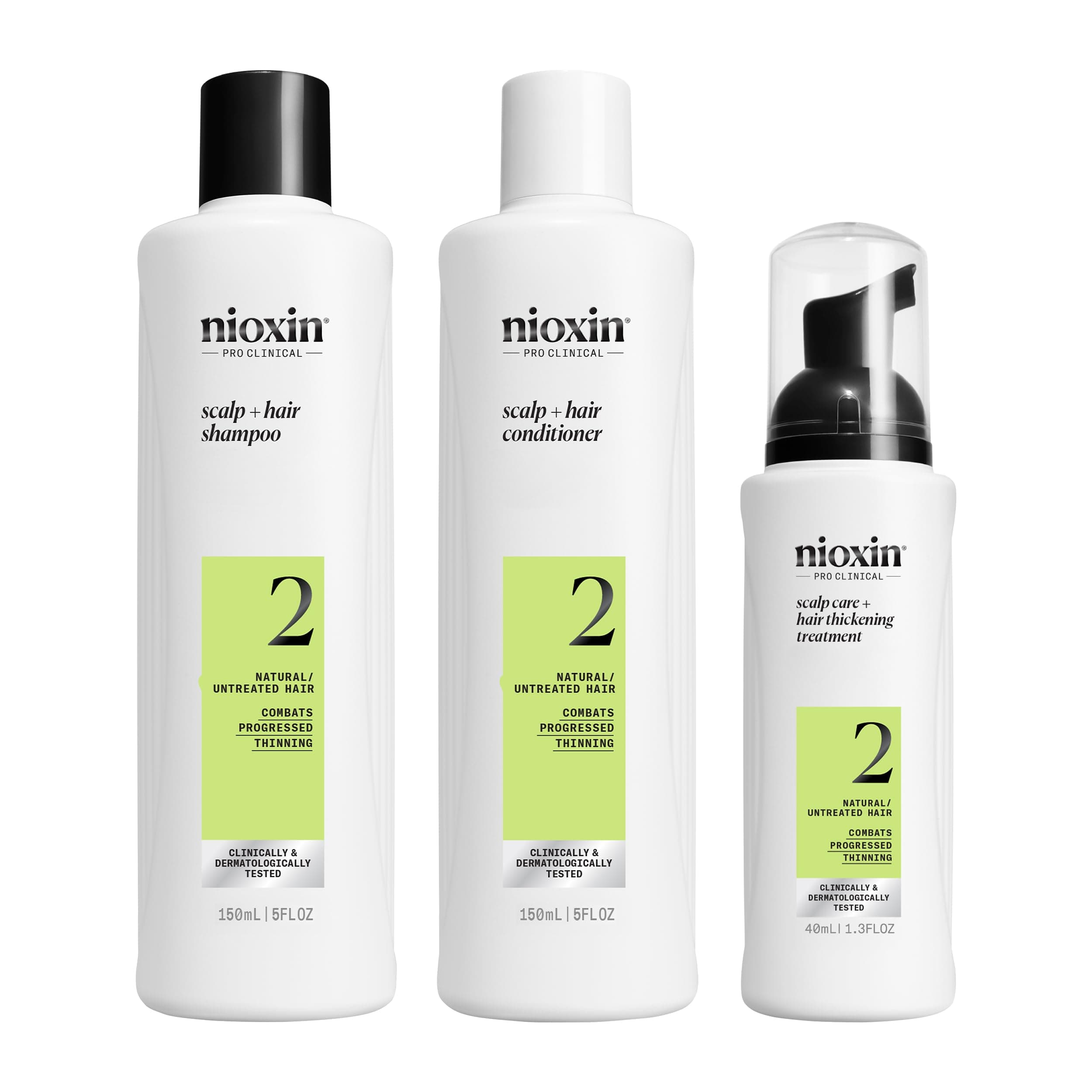 Scalp + Hair Thickening System Kits | For Natural, Colored, & Damaged Hair with Light to Progressed Thinning | Strengthen & Boost Hair Density with Niacinamide & Biotin | 1 Month Supply