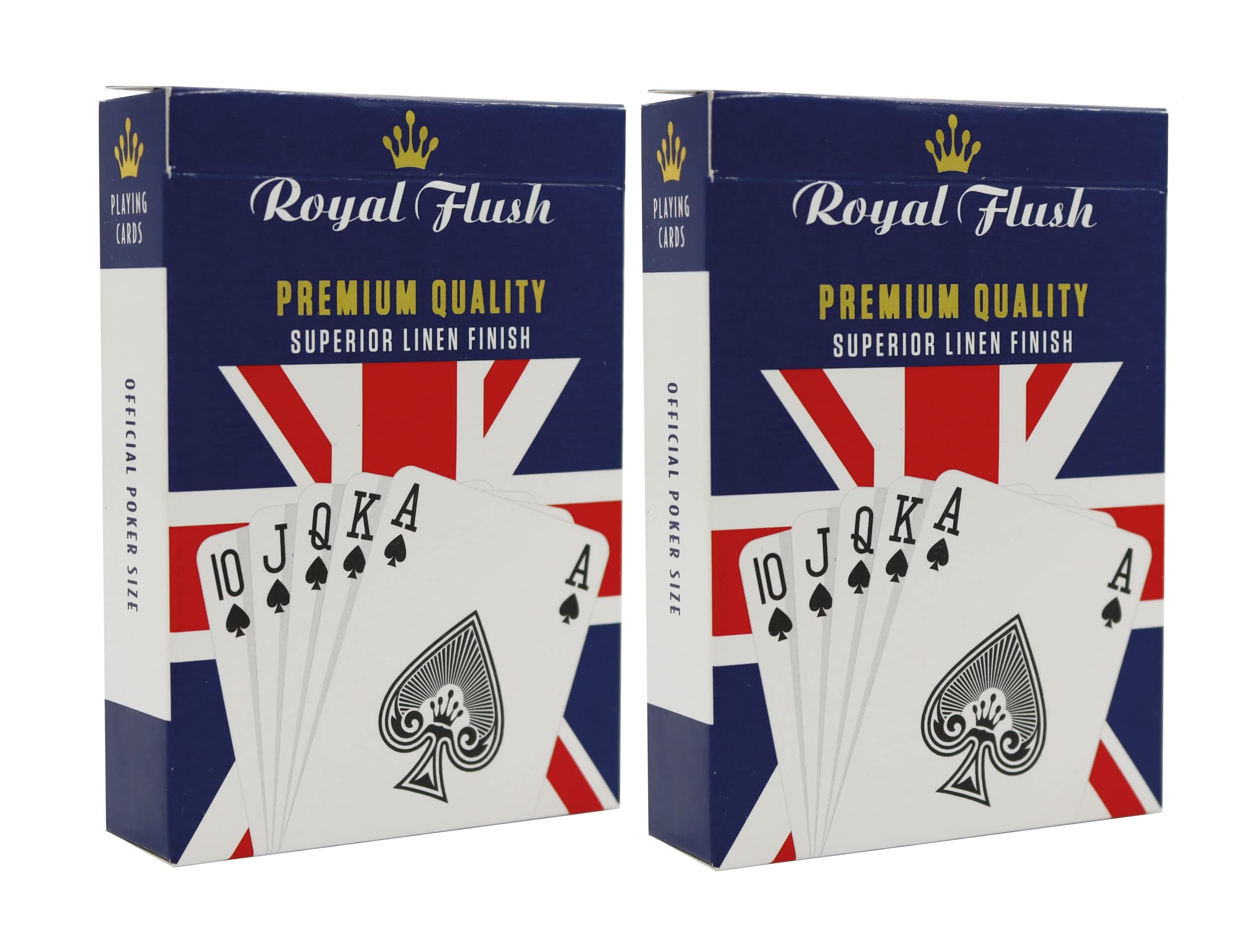Union Jack Playing Cards - Twin Deck of Poker Cards, Superior Cartamundi Linen Finish, Easy to Shuffle & Durable, Great Gift for Games Night