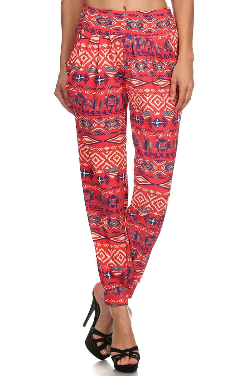 LA12ST Women's Harem Pants Lightweight Loose Tapered Yoga High Waisted Solid Sweatpants Pajama