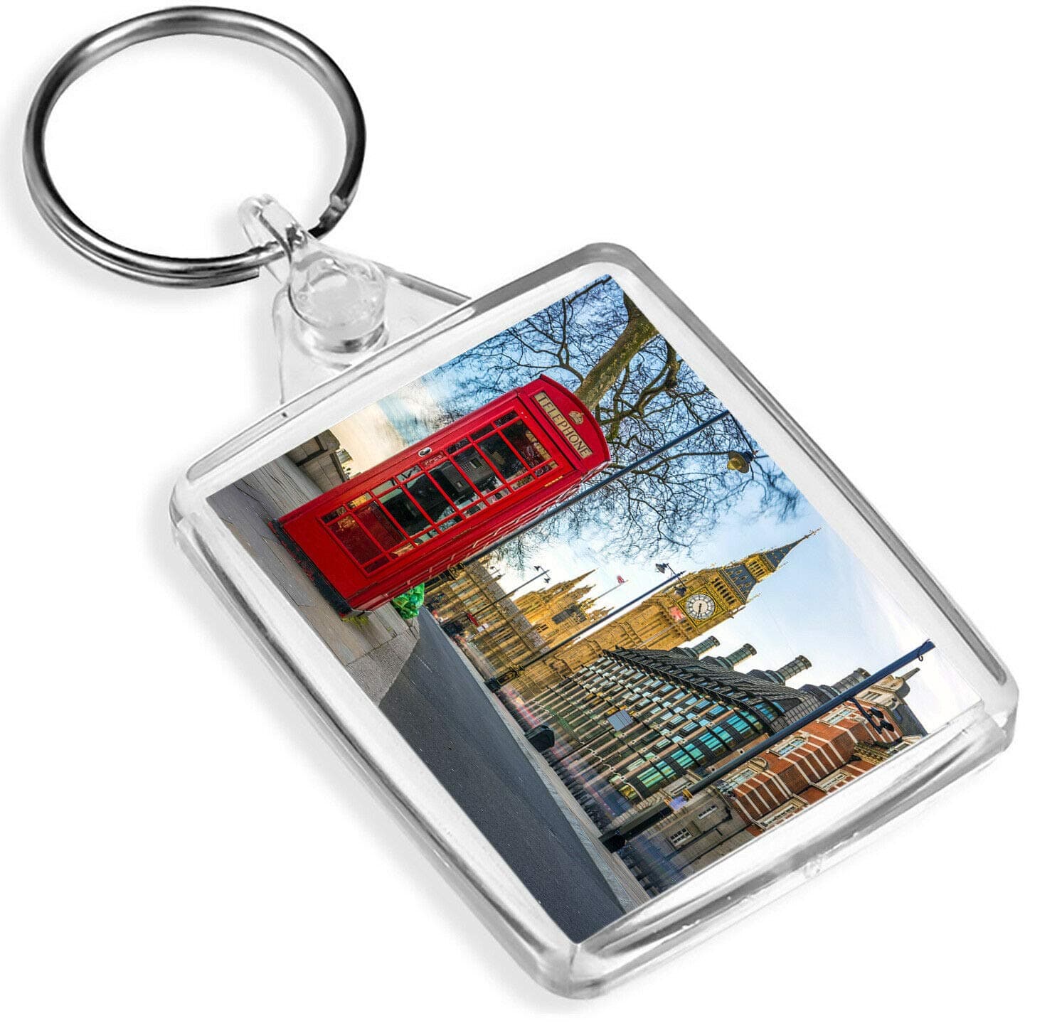 Destination Vinyl KeyringsLondon Scene Keyring Big Ben Red Phone Box England Britain #16075