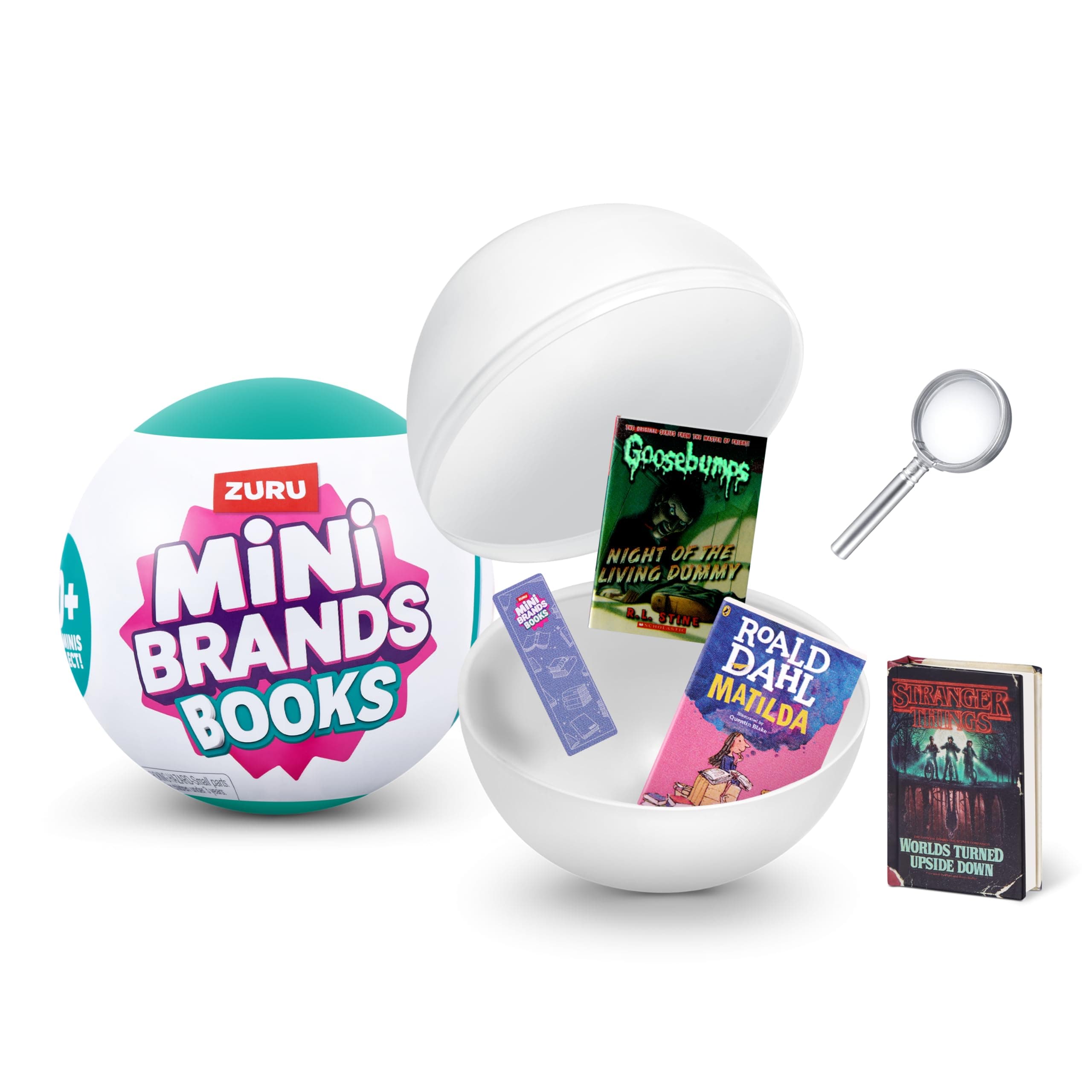 Mini Brands Books, Real Miniature Book Brands Collectible Toy, Capsules of 4 Mystery Miniature Books with real readable pages and Accessories for Kids, Teens, Adults (Single Capsule)