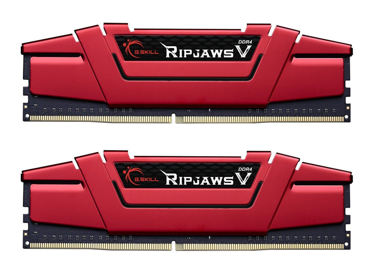 G.SKILL RipjawsV Series DDR4 RAM (XMP) 32GB (2x16GB) 2400MT/s CL15-15-15-35 1.20V Intel AMD Desktop Computer Memory U-DIMM - Red (F4-2400C15D-32GVR)