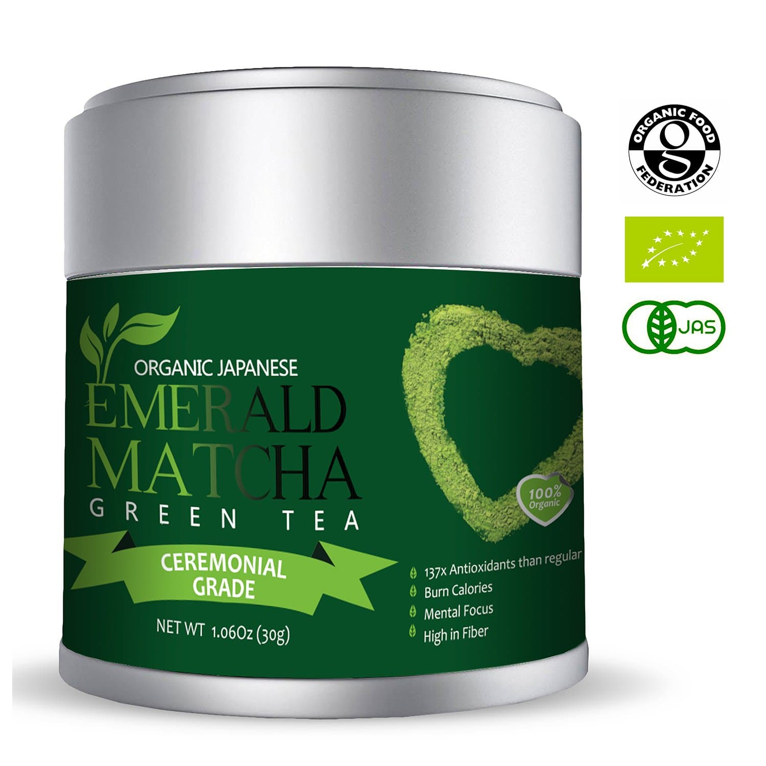 Matcha Green Tea Powder (30g) Ceremonial Grade AAA 100% Organic Vegan & Authentic Japanese (Uji,Kyoto) High Antoxidant - Increase Energy - Boost Metabolism - Certified EU Organic