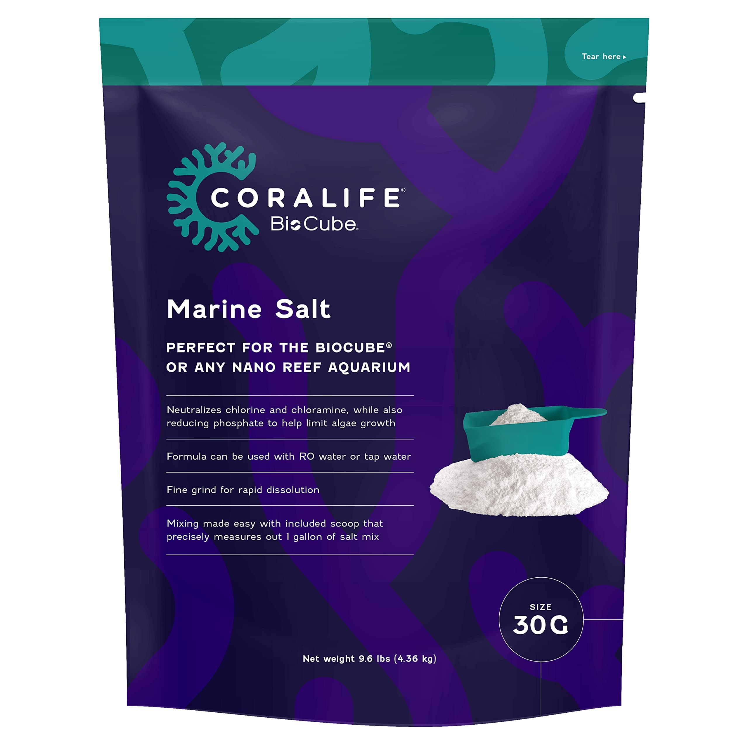 Coralife BioCube Aquarium Fish Tank Marine Salt, 30 Gallon