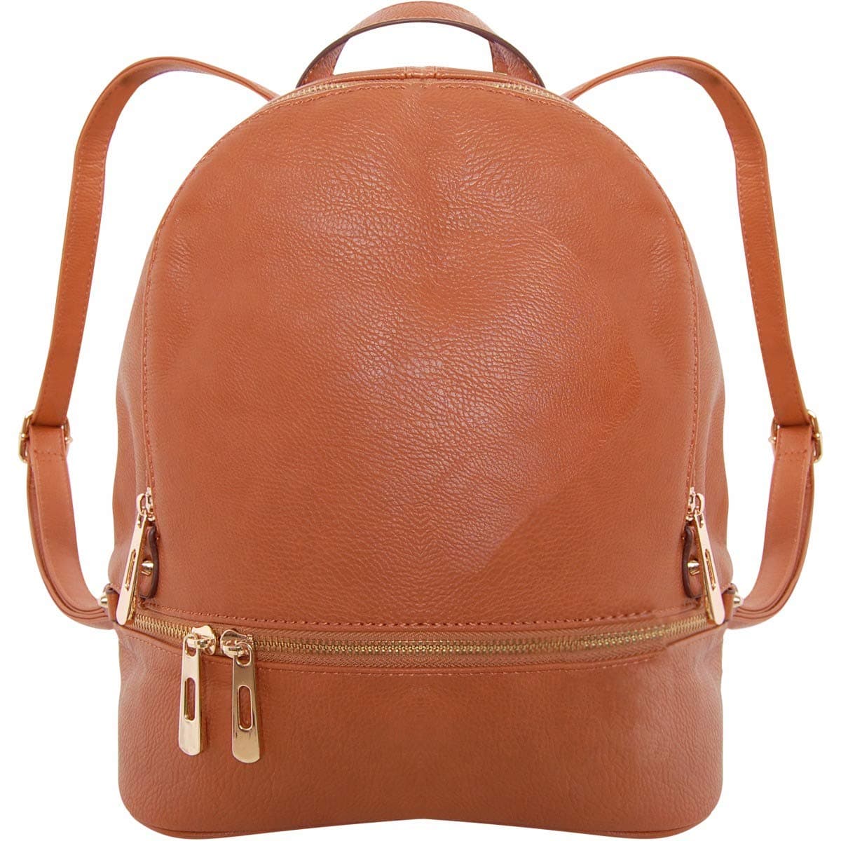 Humble Chic Vegan Leather Backpack Purse for Women - Small Fashion Travel School Book-Bag Casual Shoulder Handbag (Saddle Brown)