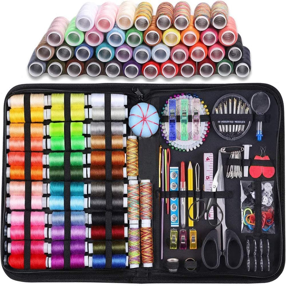 Angju Large Sewing Kit, 206 Pcs Premium Sewing Supplies, Anti-Scratch Durable 600D Oxford Fabric Sewing Kits for Adults, Sewing Kits Set Suitable for Traveller, Emergency, Beginner, Kids, Home and DIY