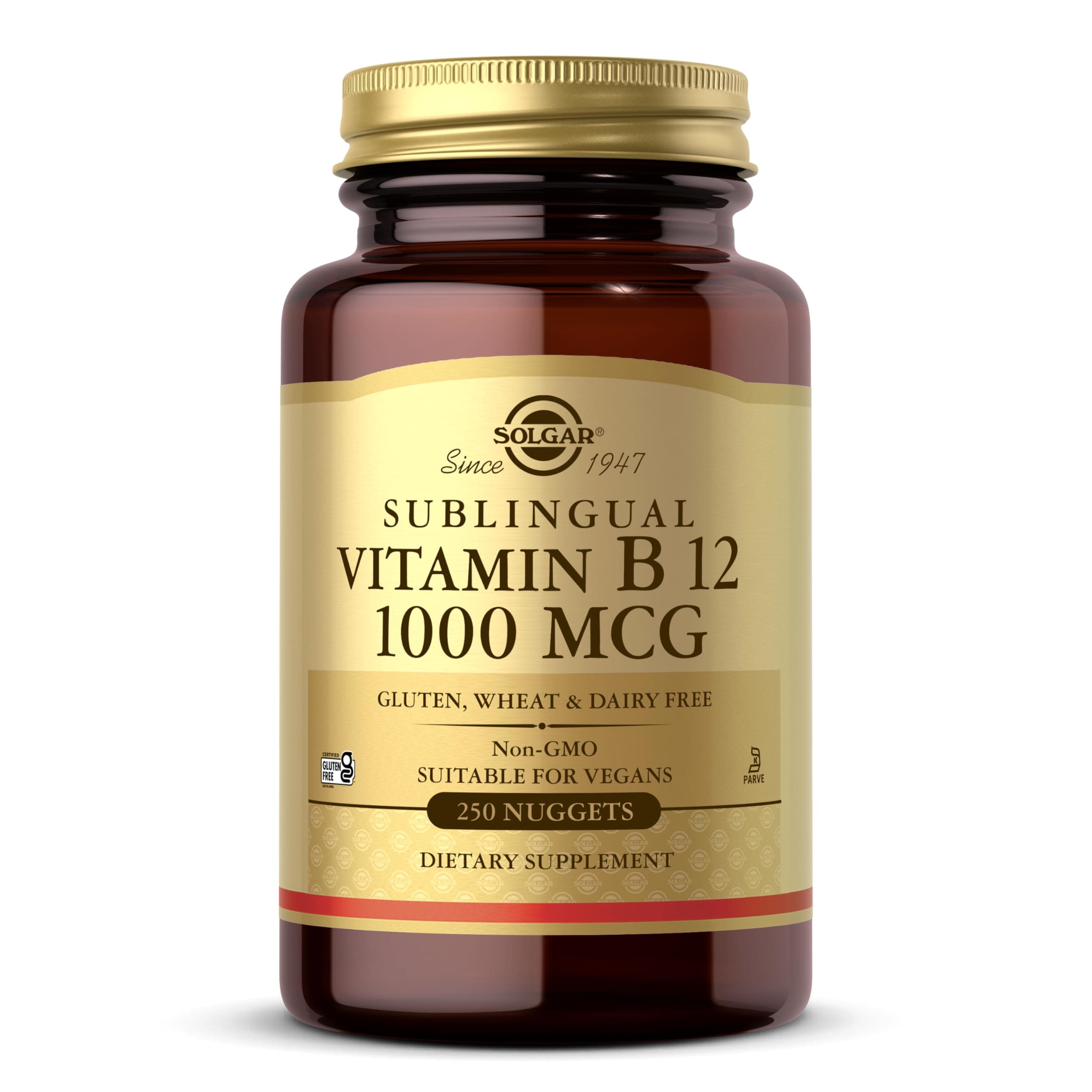 Vitamin B12 1000 mcg, 250 Nuggets - Supports Production of Energy, Red Blood Cells - Healthy Nervous System - Promotes Cardiovascular Health - Vitamin B - Non-GMO, Gluten Free - 250 Servings