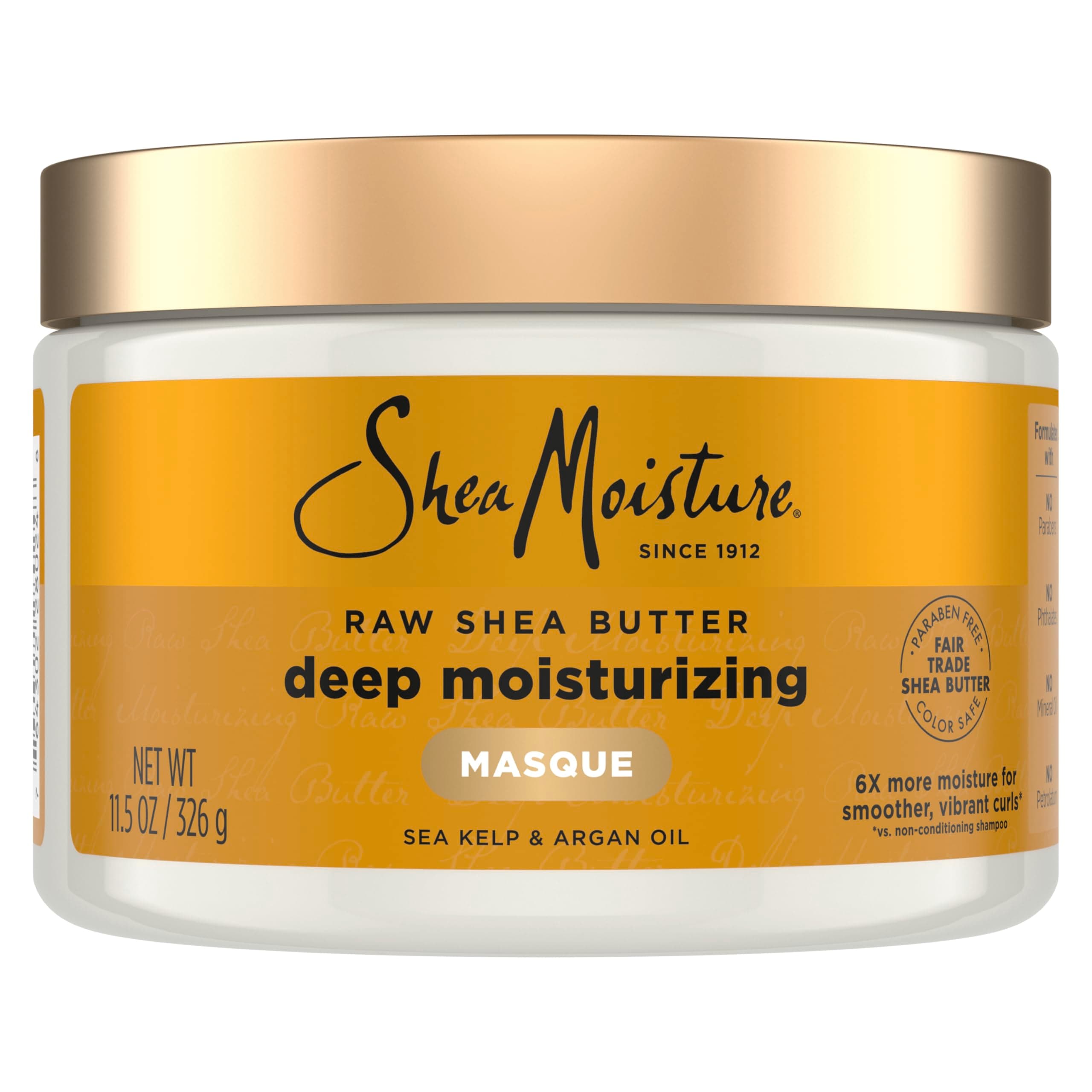 Hair Mask For Curly Hair | Raw Shea Butter Restorative Deep Moisturizing Hair Masque | Sea Kelp & Argan Oil | Moisturizes Curly & Coily Hair for Smoother, Vibrant Curls 384ml