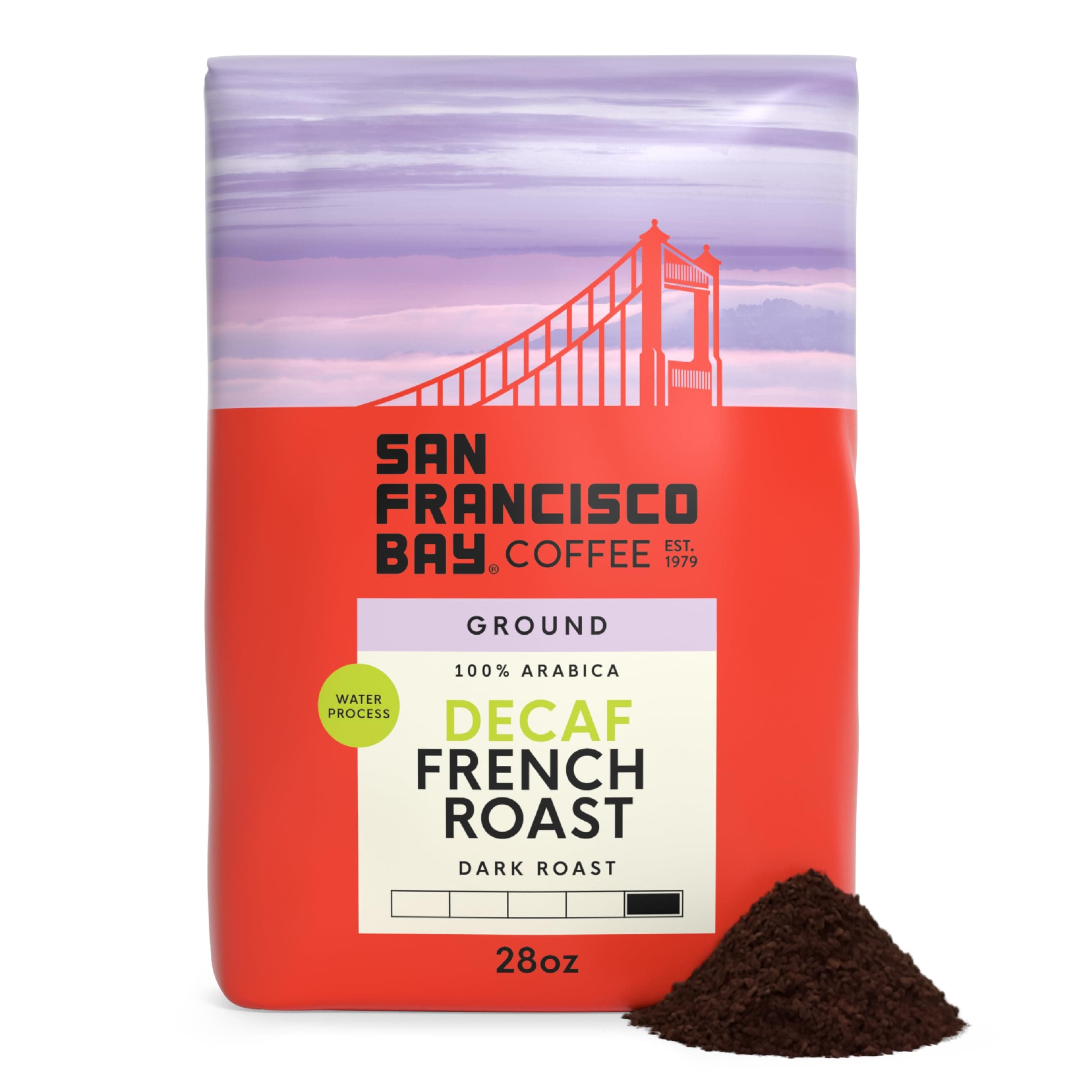 Decaf Ground Coffee, Decaf French Roast (28 oz Bag), Dark Roast Coffee, Swiss Water Process