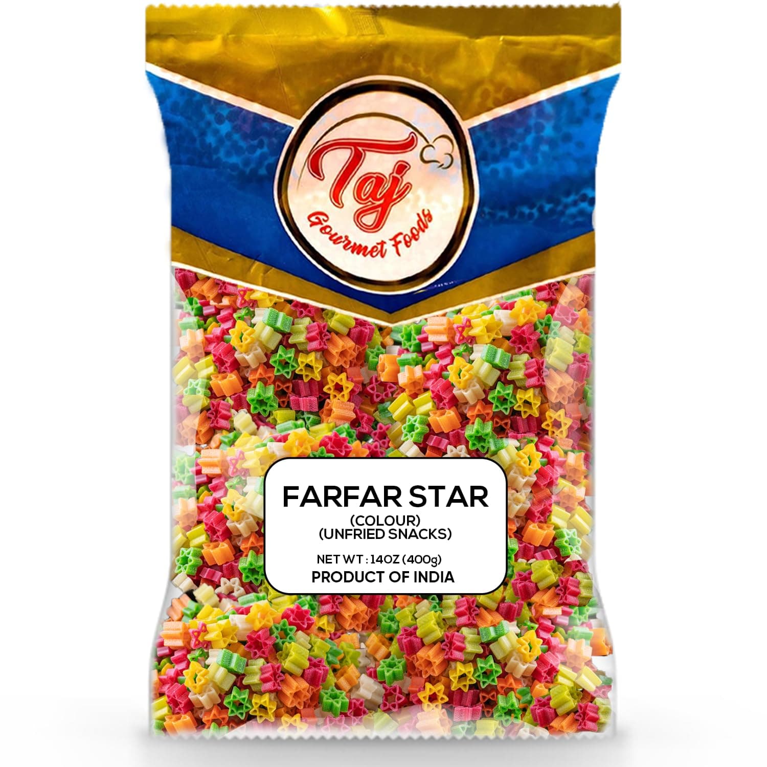 TAJ Gourmet Farfar Fryums (Wheat Pellet Tube), 400g (Star (NEW))