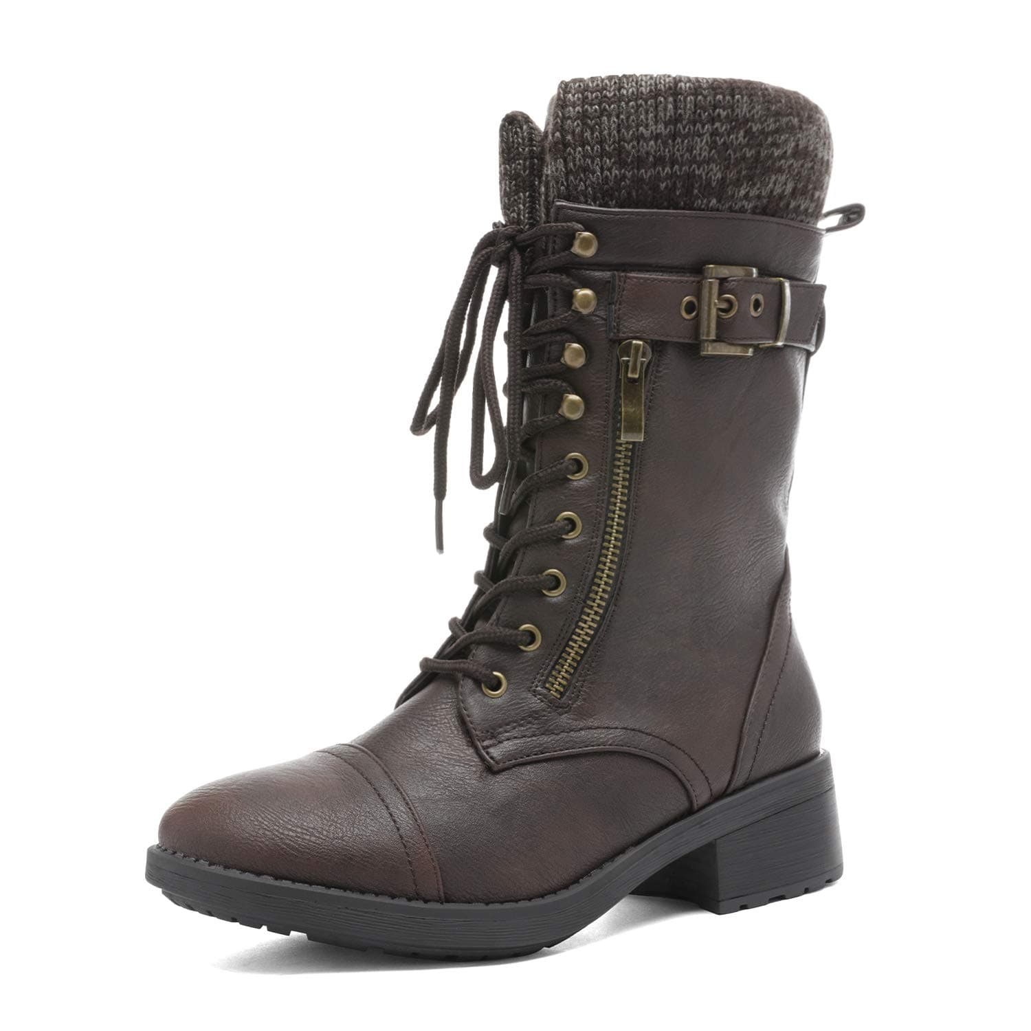 Women's Winter Lace up Mid Calf Combat Riding Military Boots