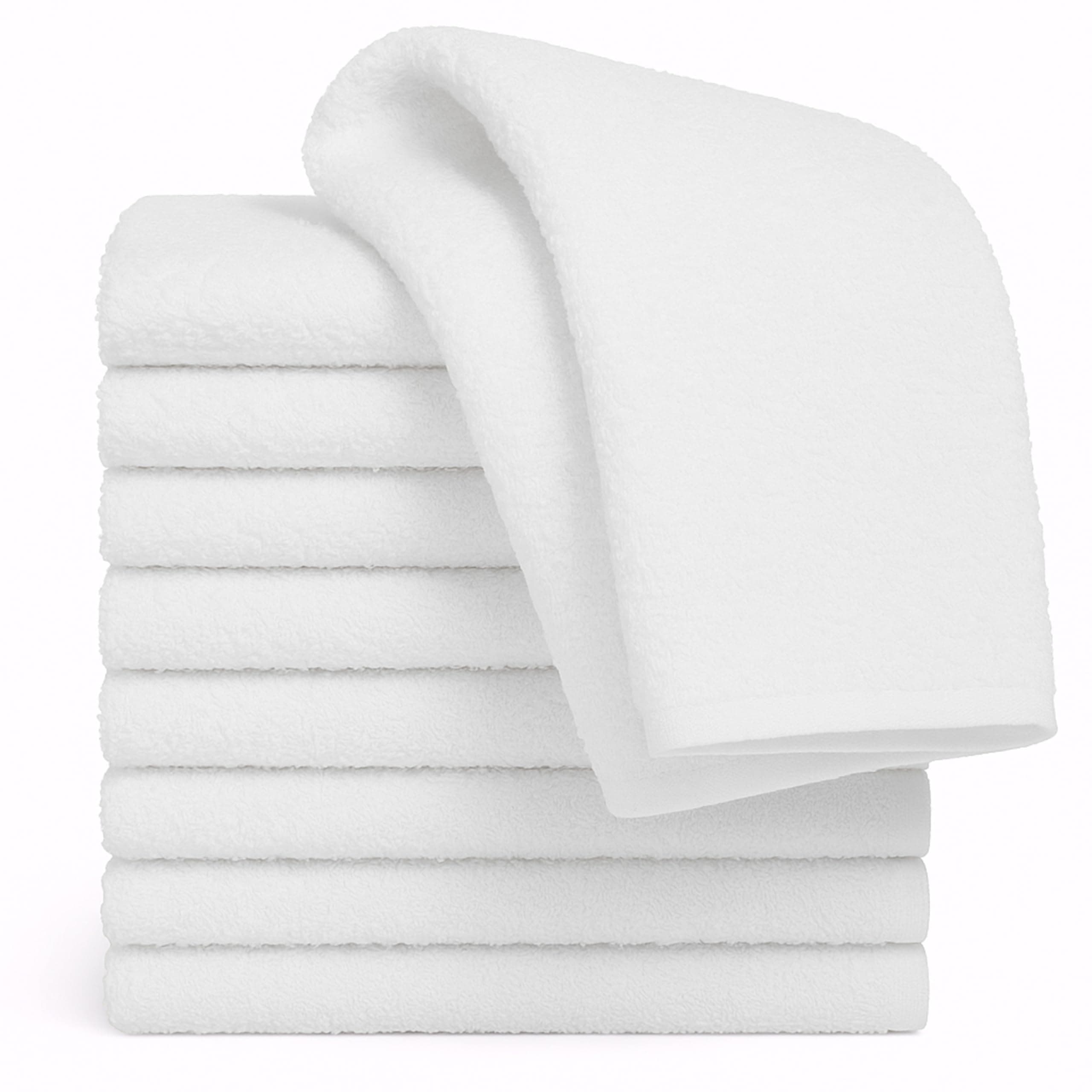 Soft Terry Towelling Nappies 100% Ring Spun Cotton – 6 Pack 60x60cm Reusable Washable Cloths, Absorbent Wipes & Flannels, Supreme Quality Essentials for Newborn Care (White)