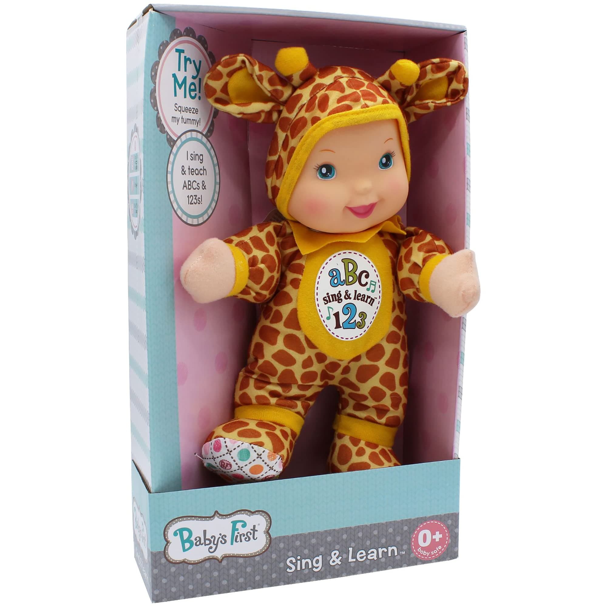Baby's First Sing & Learn Giraffe Soft & Cuddly Singing Musical Doll, Teaches ABC's & Numbers