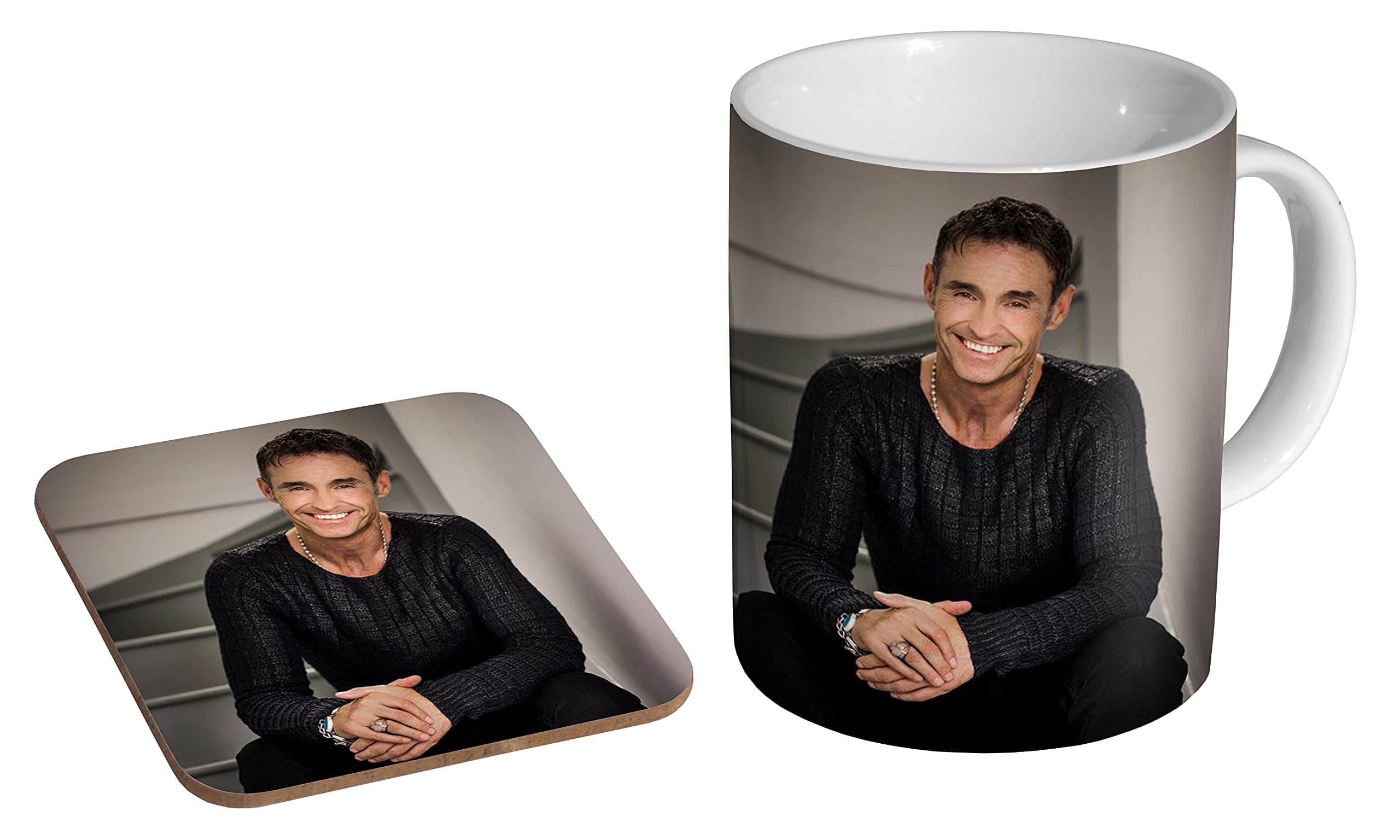 mugmartMarti Pellow Smile Ceramic Tea - Coffee Mug + Coaster Gift Set …