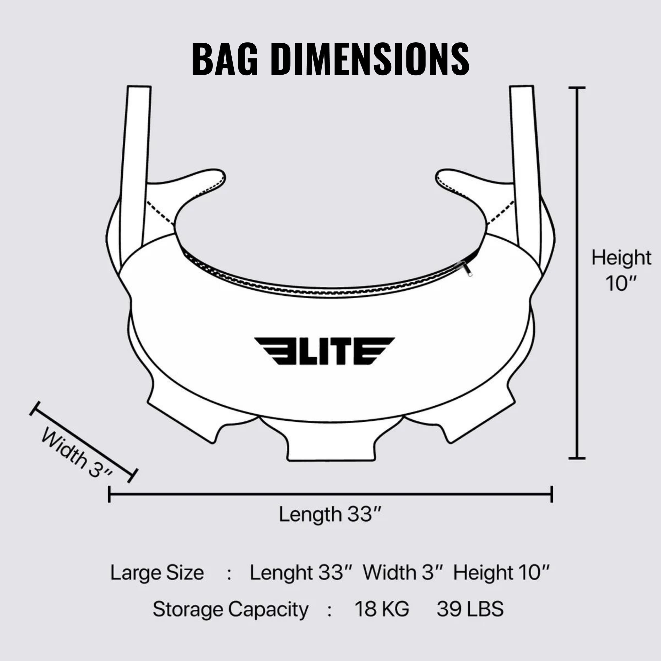Elite Sports Bulgarian Canvas Bag for Crossfit, Fitness Canvas MMA Gym Cross Training Sandbag