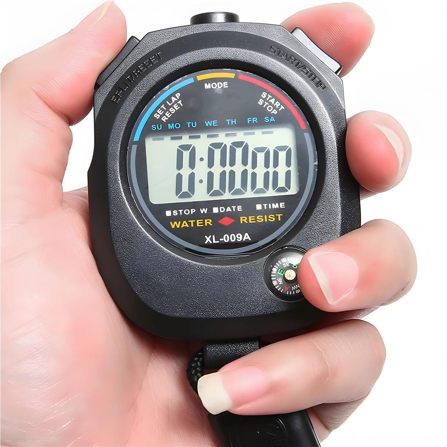 Bolivia's Stopwatch Timer, Multi-function Electronic LCD Stop Watch with Date Time and Alarm Function, Professional Digital Handheld Timer, Suitable for Sports Coaches Fitness Coaches and Referees