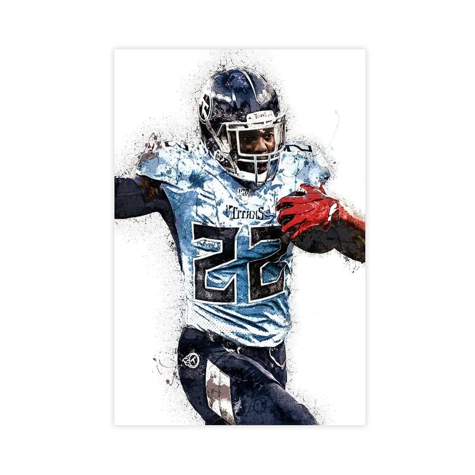 TUBALU Derrick Henry Poster Art 1 Canvas Wall Art Decor Paintings Picture for Home Living Room Decoration Unframe:16x24inch(40x60cm)