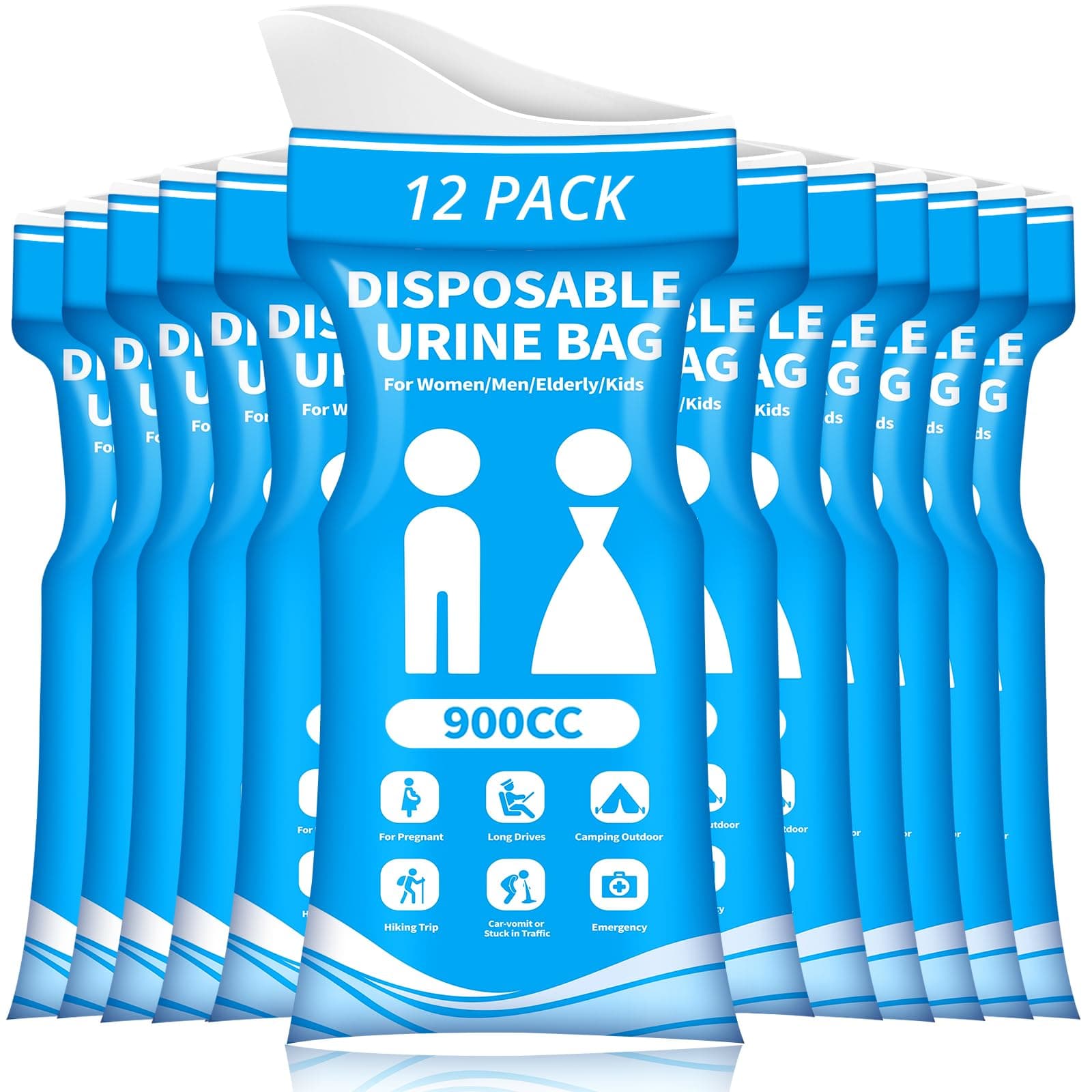 Disposable Urine Bag for Travel - 900ML Portable Pee Bags for Women Men 8/12/20/24/28 PCS Emergency Vomit Bags Urinal Toilet for Car Camping, Road Trip,Traffic Jam, Pregnant, Kid, Patient