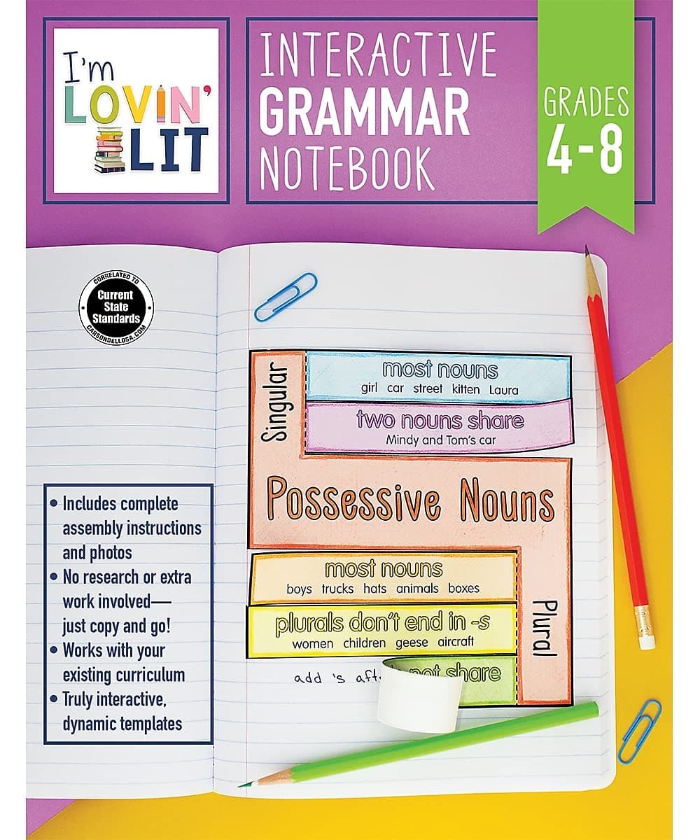 I’m Lovin’ Lit – Interactive Grammar Notebook, Resource Book for Grades 4–8, Ages 9–14 Paperback – July 12, 2018