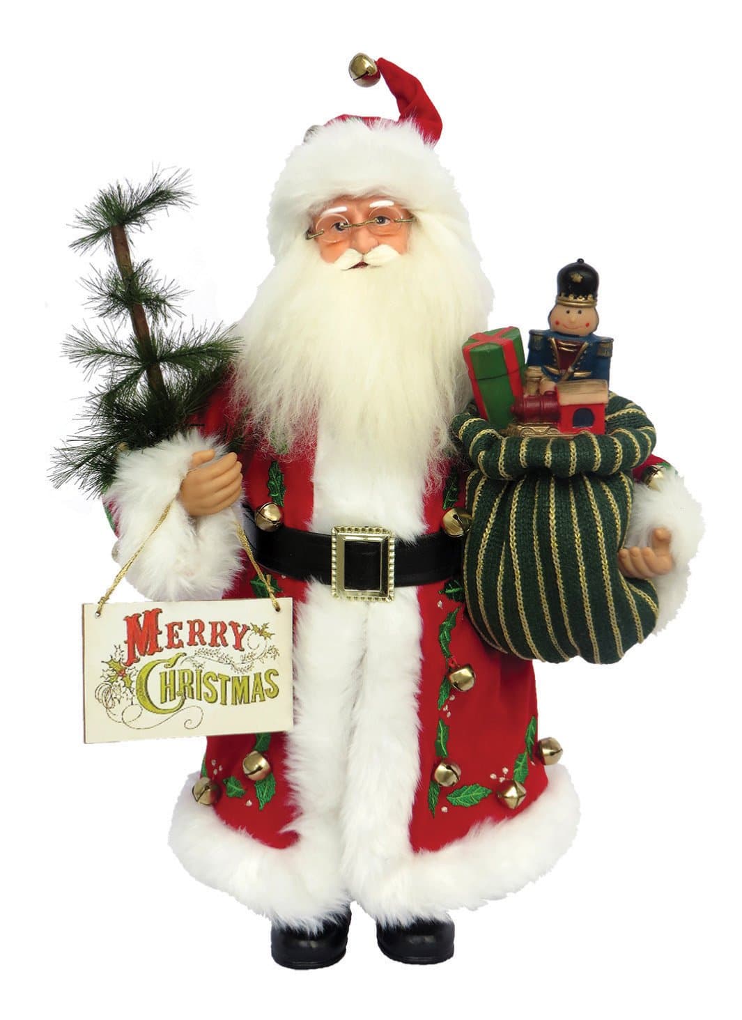 Santa's Workshop7770 Merry Christmas Claus Figurine, 15", Multicolored