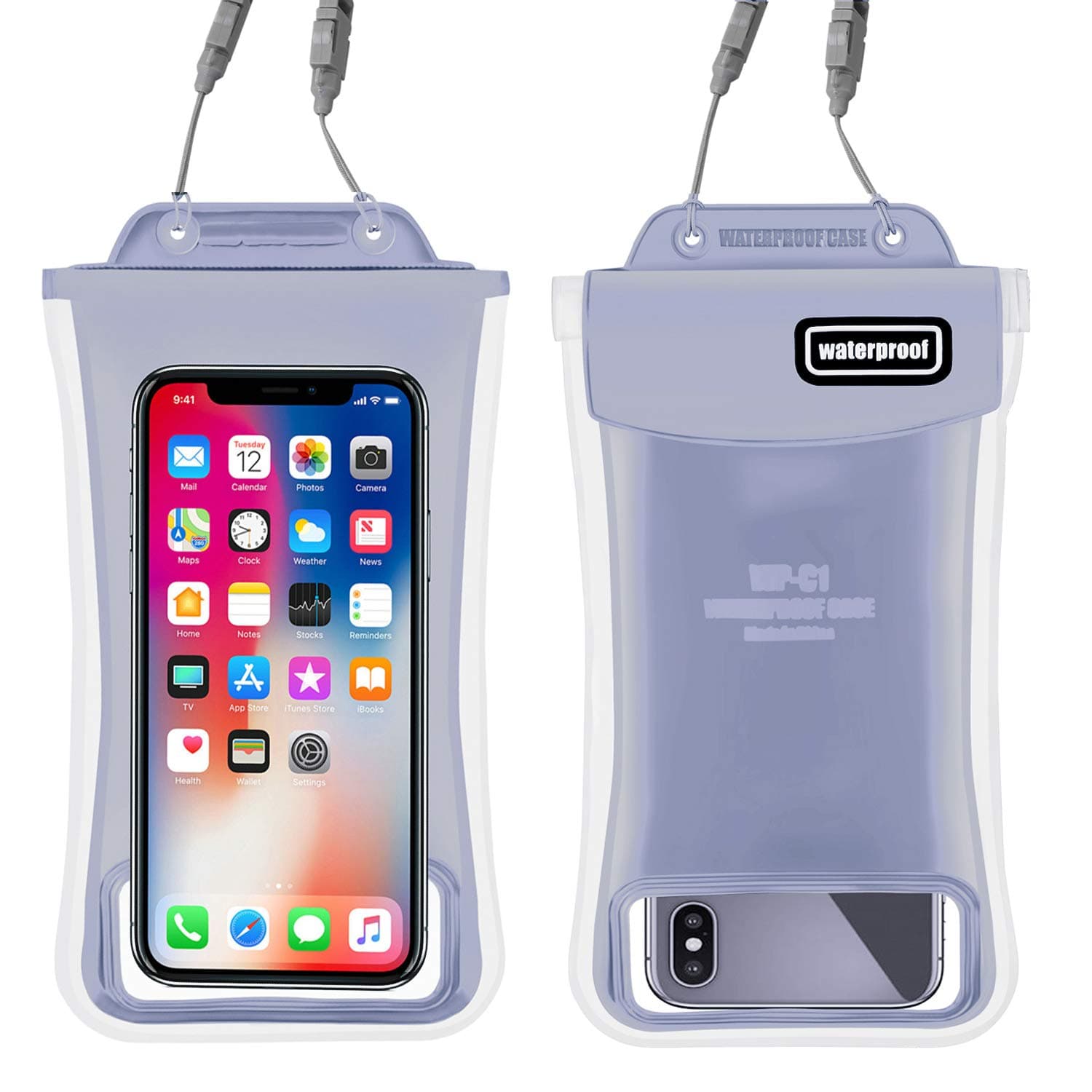 Waterproof Phone Pouch,Floatable IPX8 Universal Dry Bag up to 6.5'' Cellphone Waterproof Pouch Compatible with iphoneX/8Plus/8/7Plus/7/6S/6sPlus/6Plus/6 Samsung Galaxy S9/S9Plus(Silver 1pack)